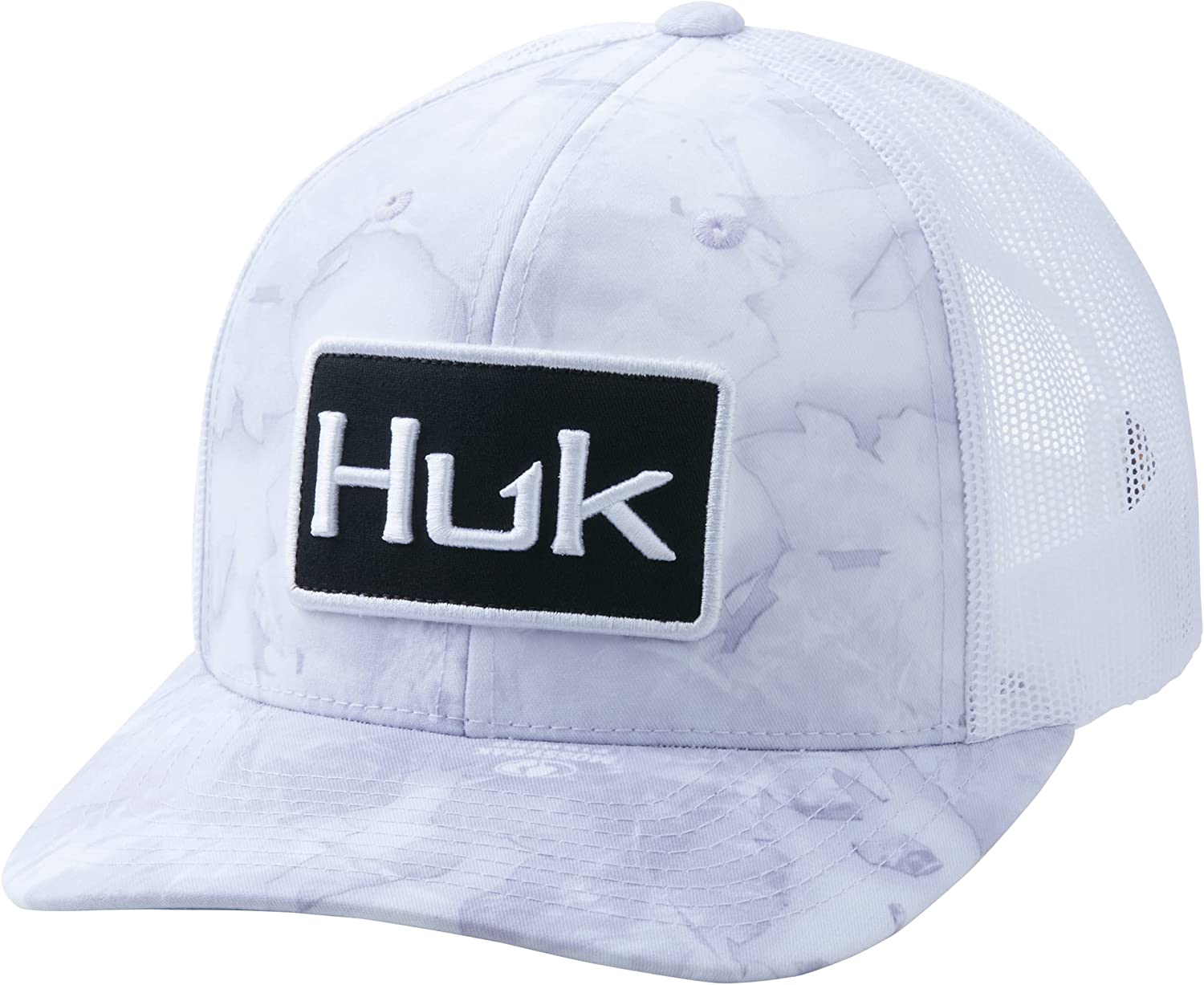 HUK Mens Mesh Trucker Snapback Hat | Anti-Glare Fishing Hat