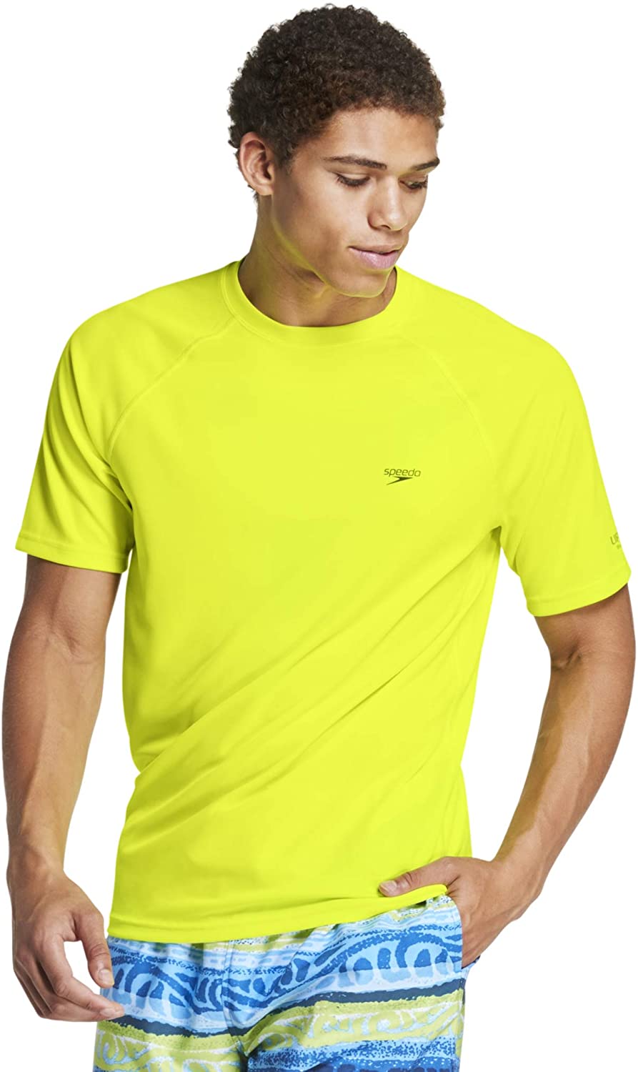 Speedo Active Men's Solid Easy Short Sleeve Swim Shirt at