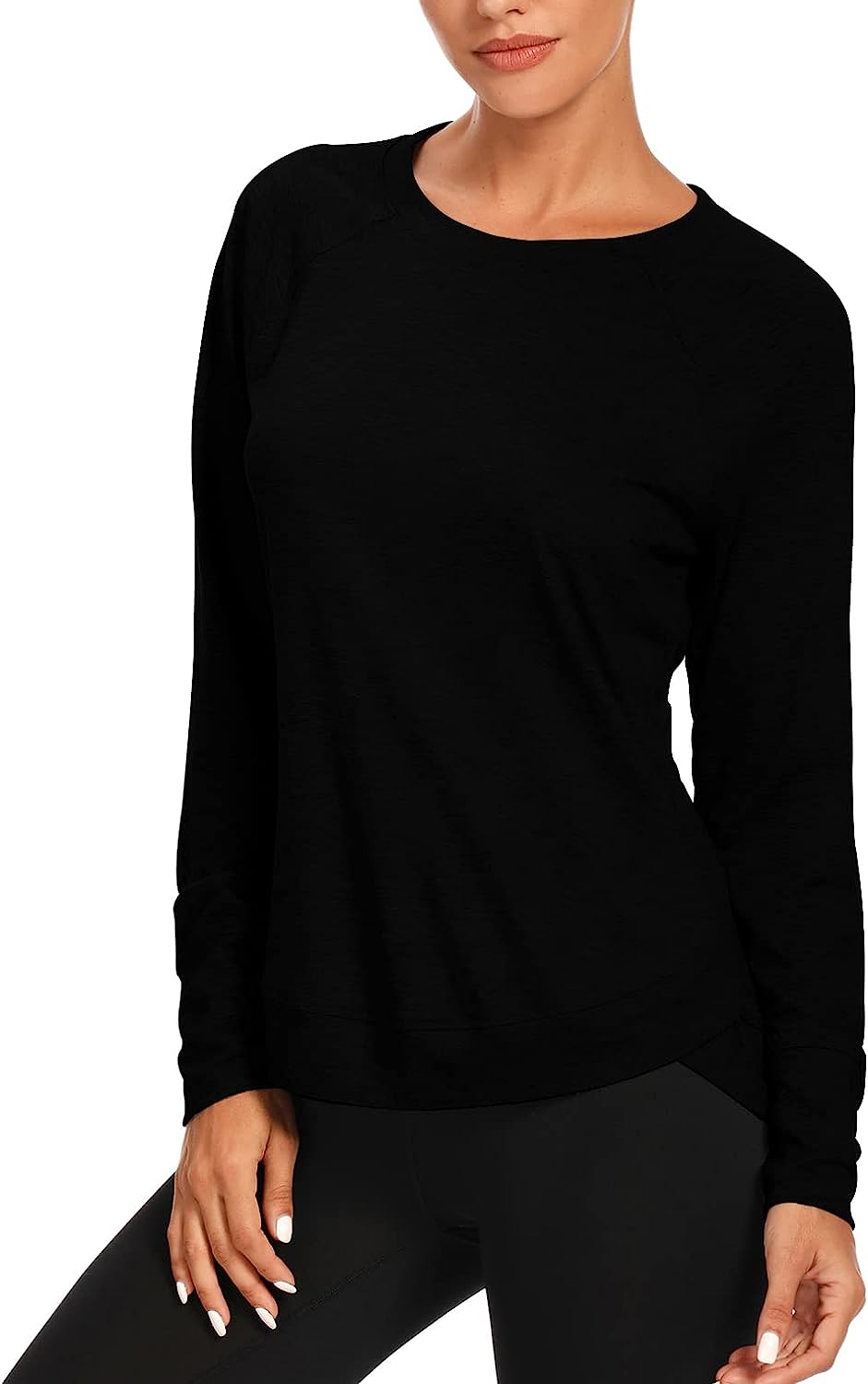 Muzniuer Womens Long Sleeve Workout Shirts-Off Shoulder Long