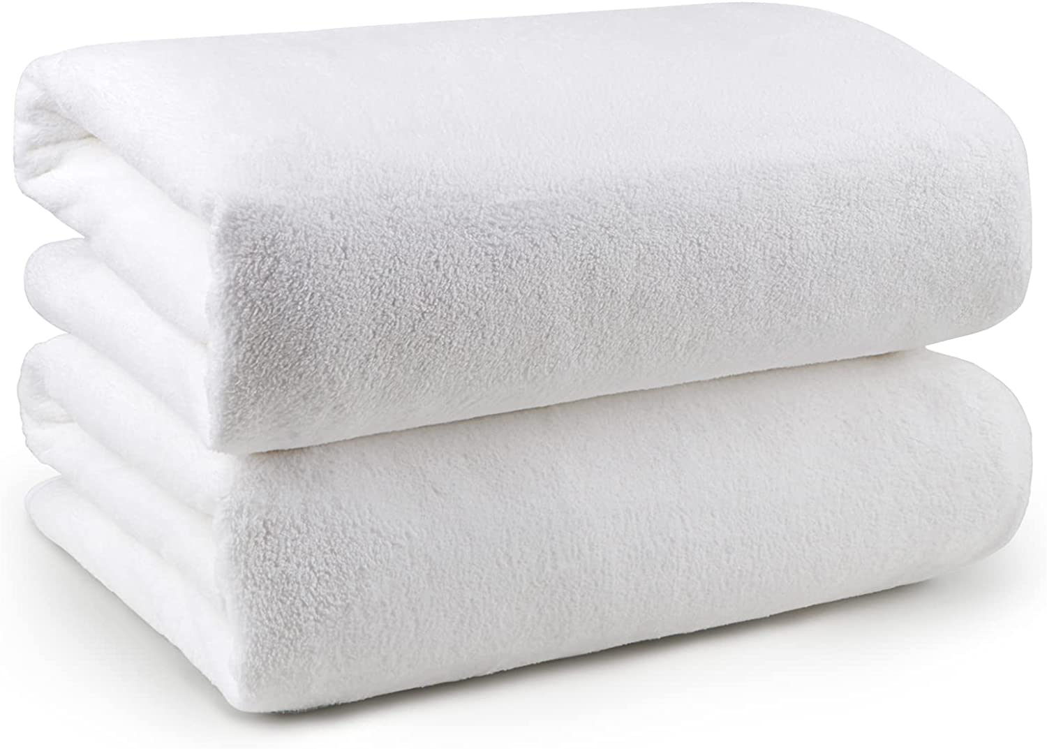 Orighty Bath Towels Pack of 2(27'' x 54'') - Soft Feel White Bath Towel,  Highly Absorbent Microfiber Towels for Body, Quick Drying, Microfiber Bath