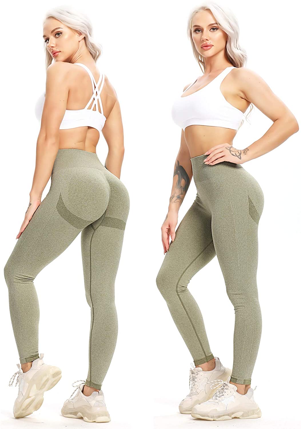 Seasum Womens High Waist Seamless Workout Gym Tight Leggings Scrunch Butt Lift S Ebay