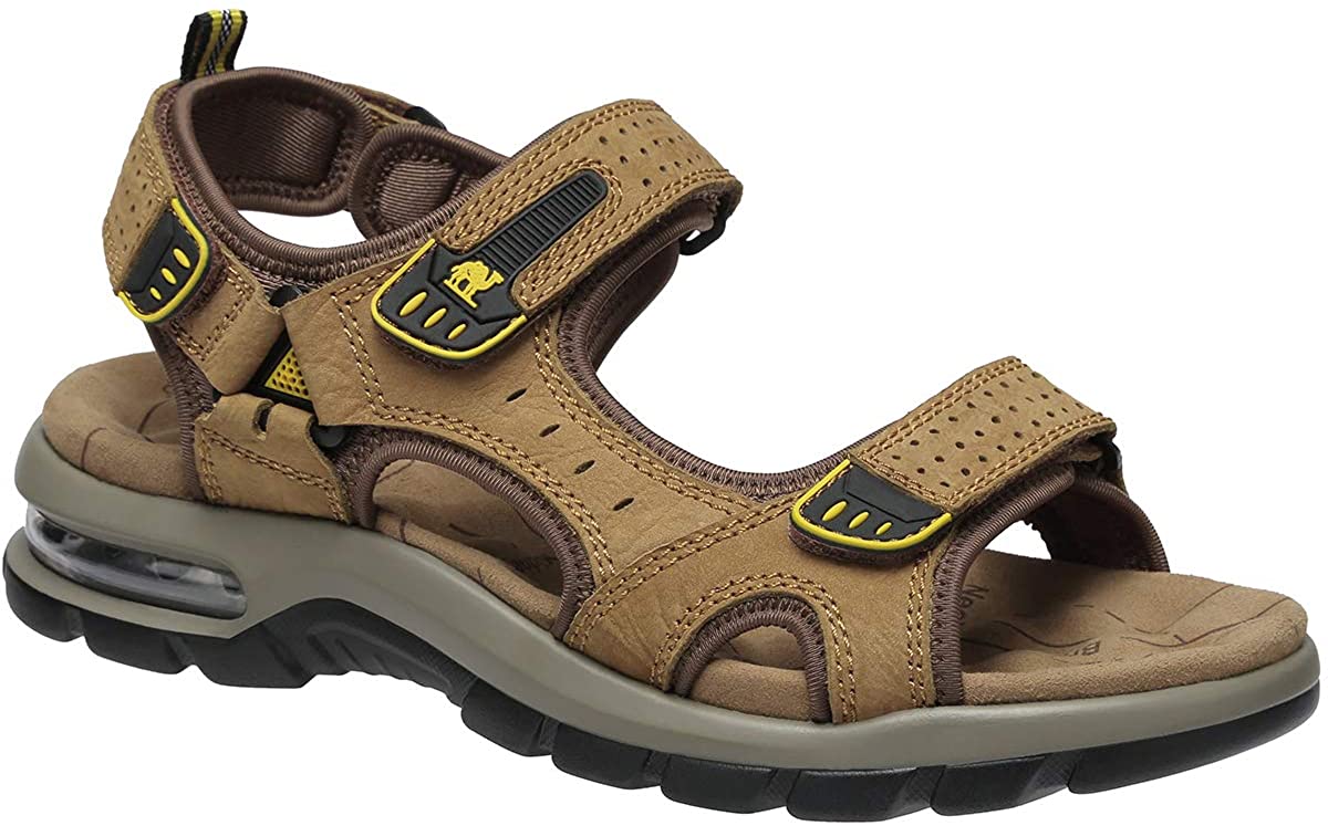 Camel Crown Men's Leather Sandals Waterproof Hiking Sandals : The ...