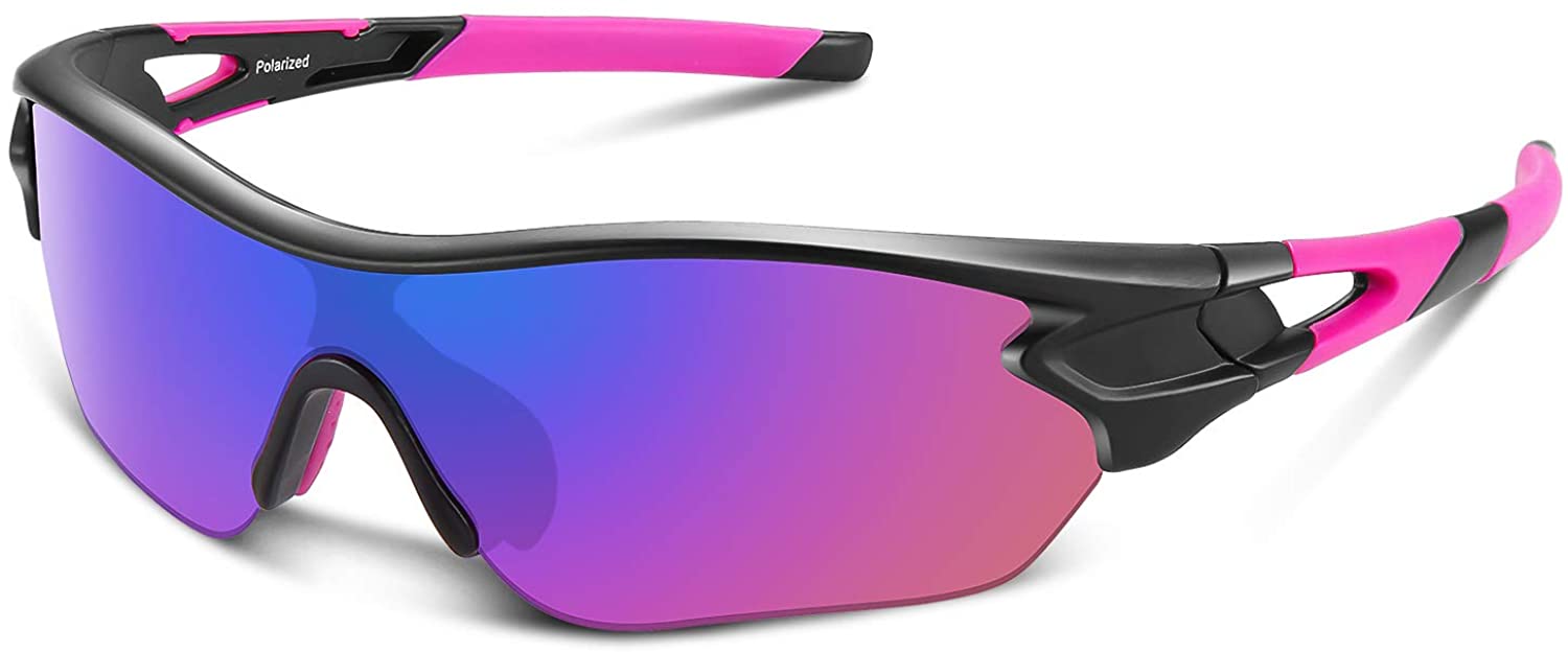 JM Polarized Sports Sunglasses Men Women, 80s Oversized Shield Baseball  Cycling Glasses for Youth Kids Teens Black : Sports & Outdoors 