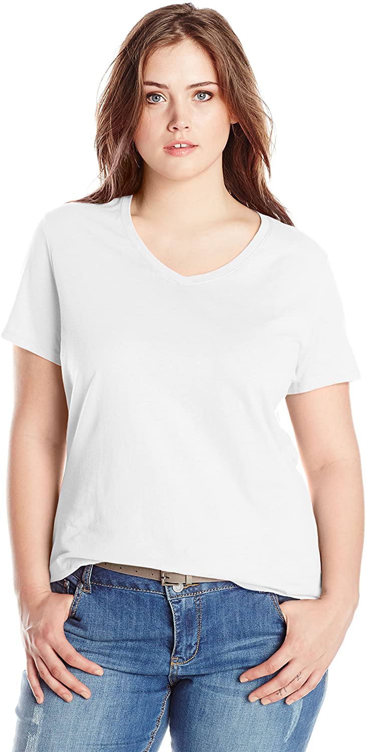 Download Just My Size Women's Plus-Size Short-Sleeve V-Neck T-Shirt ...