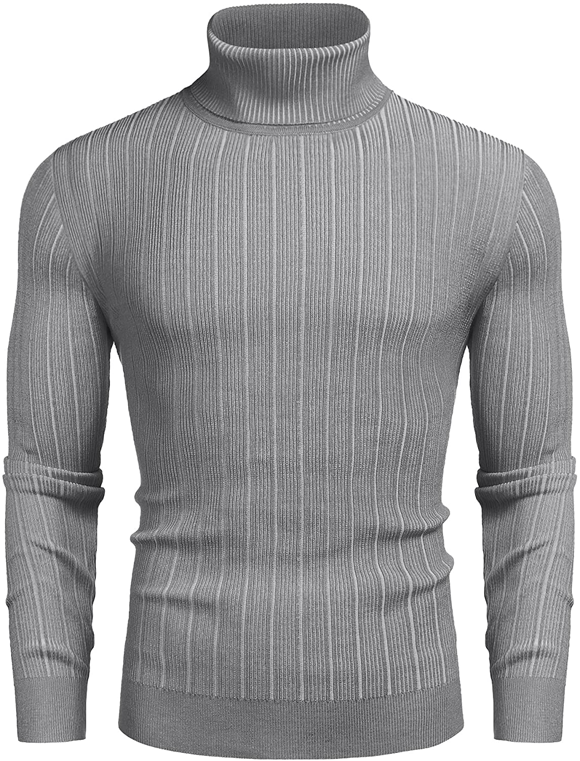 COOFANDY Men's Slim Fit Turtleneck Sweater Ribbed High Neck