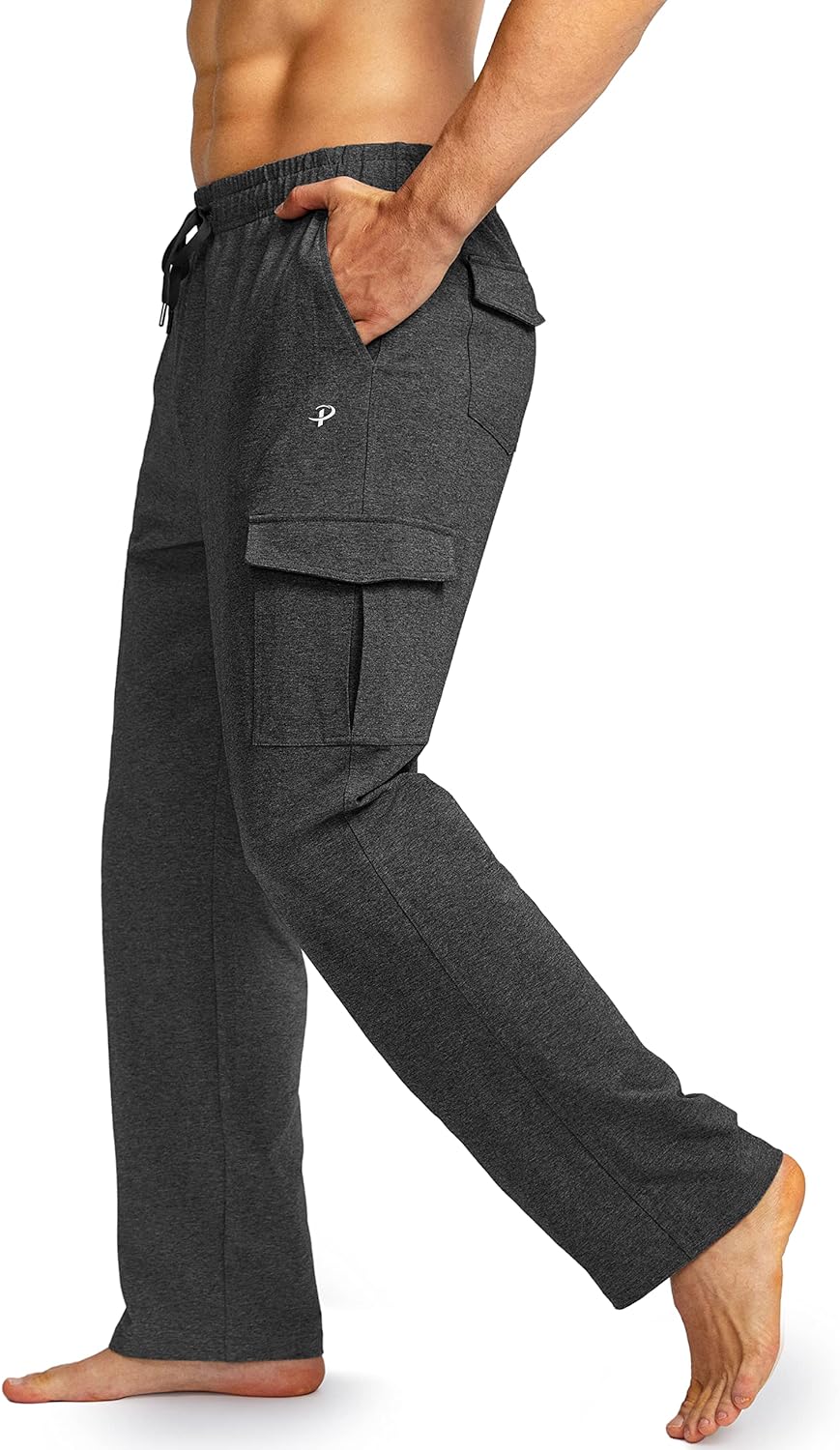  Pudolla Men's Cotton Sweatpants with Cargo Pockets
