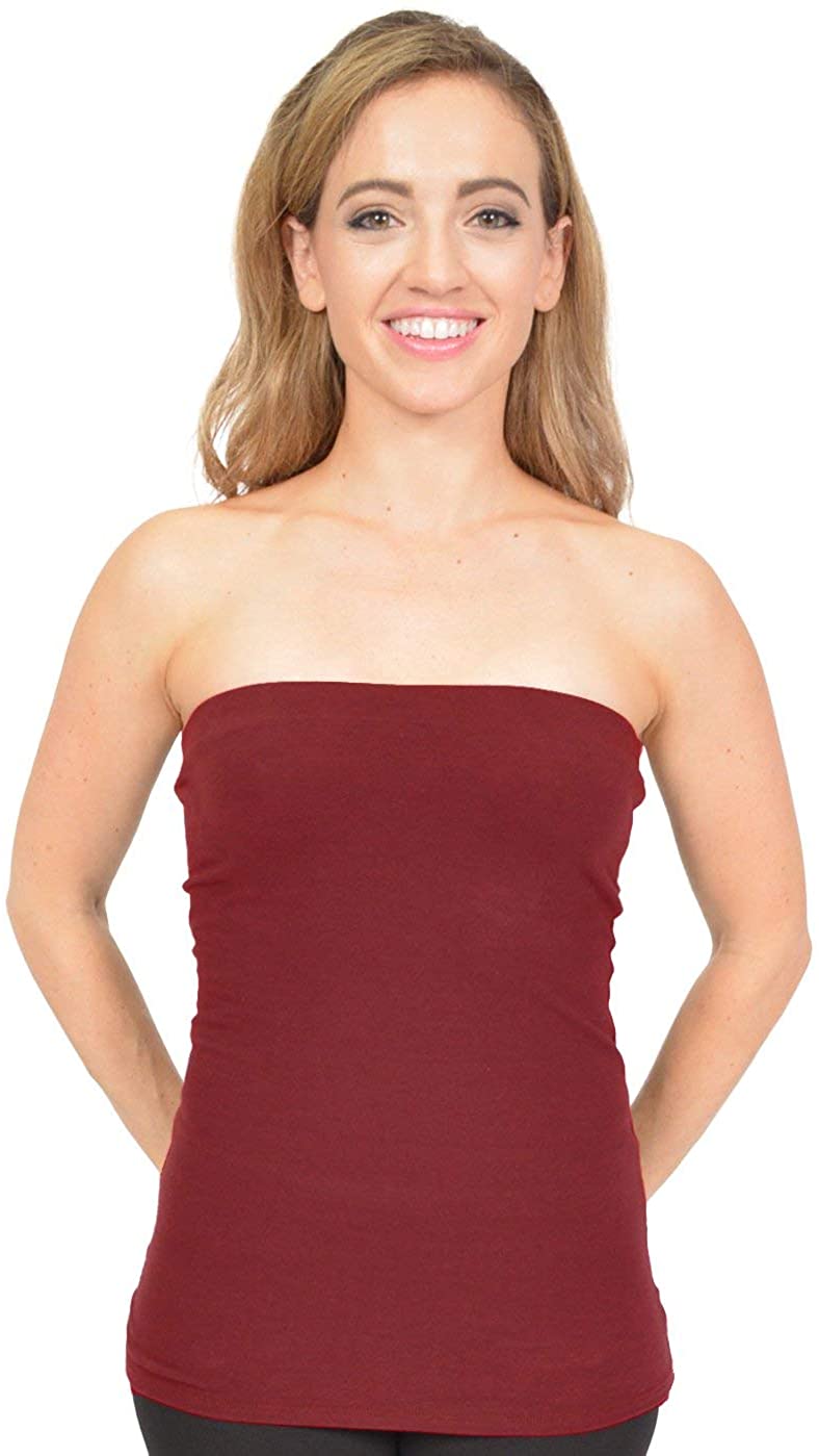 Women's Cotton Strapless Long Tube Top X Small to 5X Made in The USA
