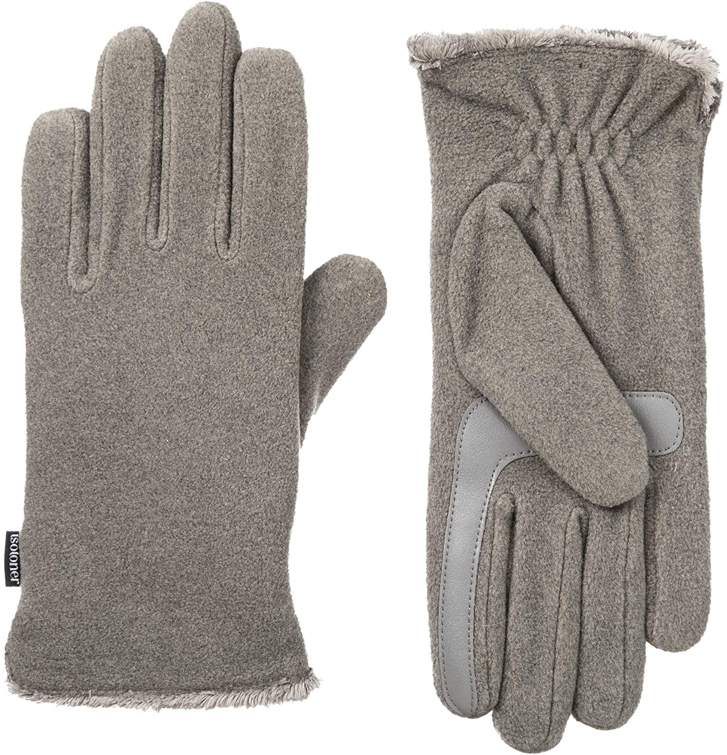 new with labels Grey Isotoner fleece ladies' gloves Damen Accessoires Handschuhe isotoner Handschuhe 