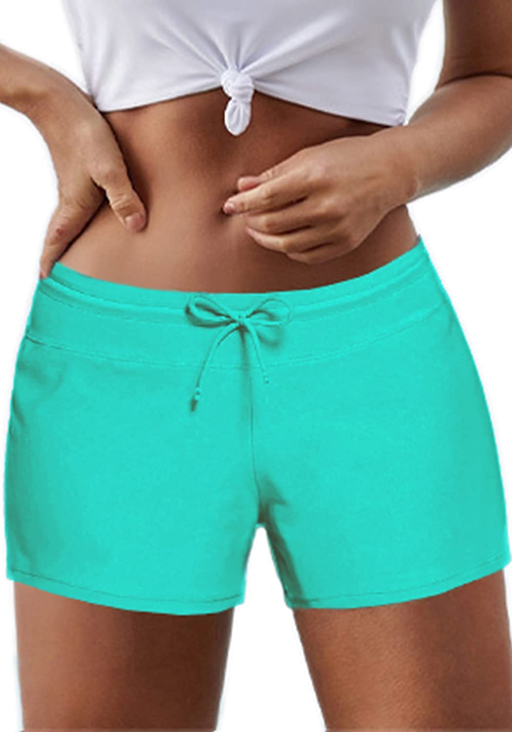 Zonsaoja Women's Swim Shorts Waistband Swimsuit Bottom Board Shorts  Swimwear Quick Dry Swimming : : Clothing, Shoes & Accessories