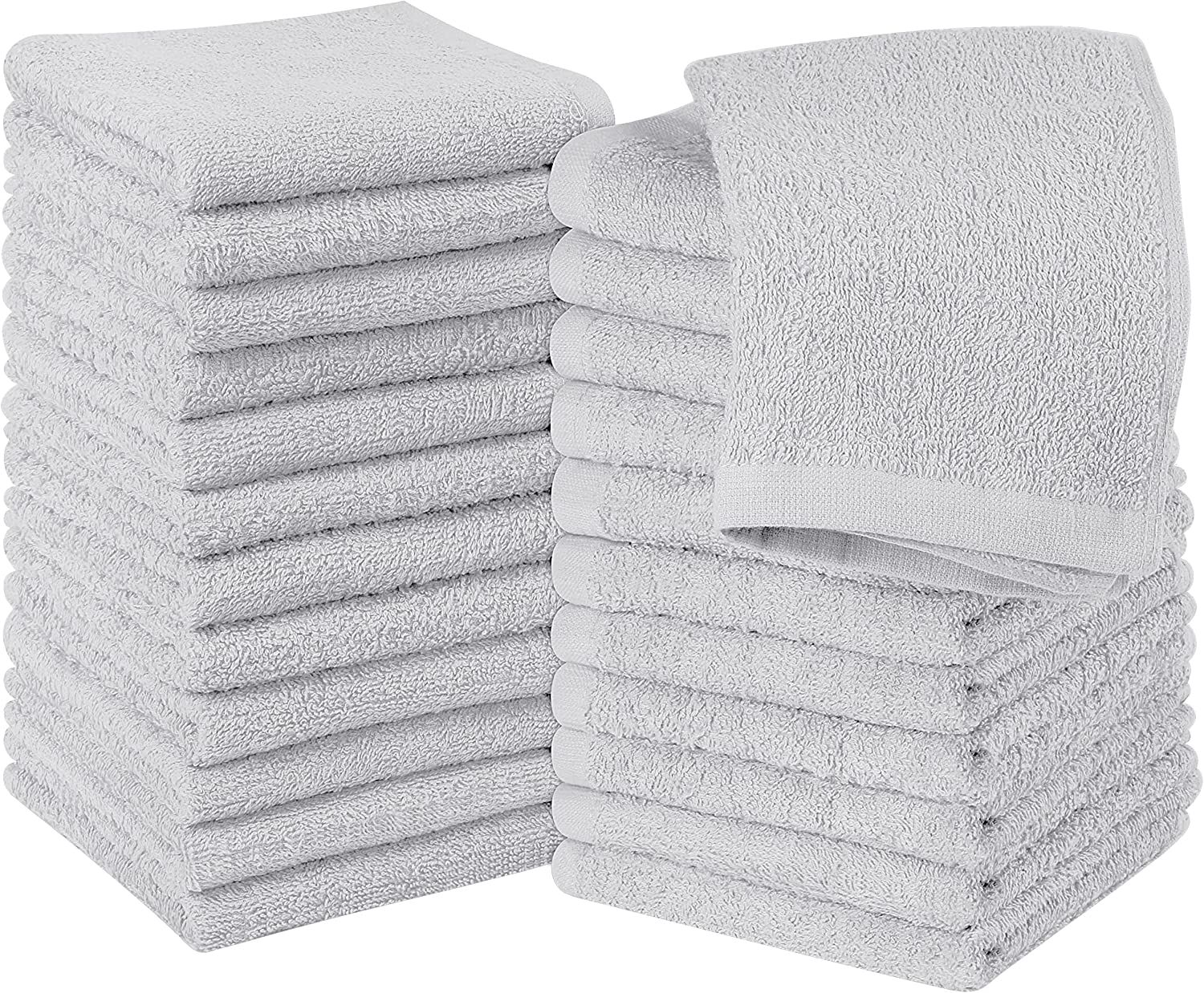 Utopia Towels Cotton Washcloths, 24 - Pack, White