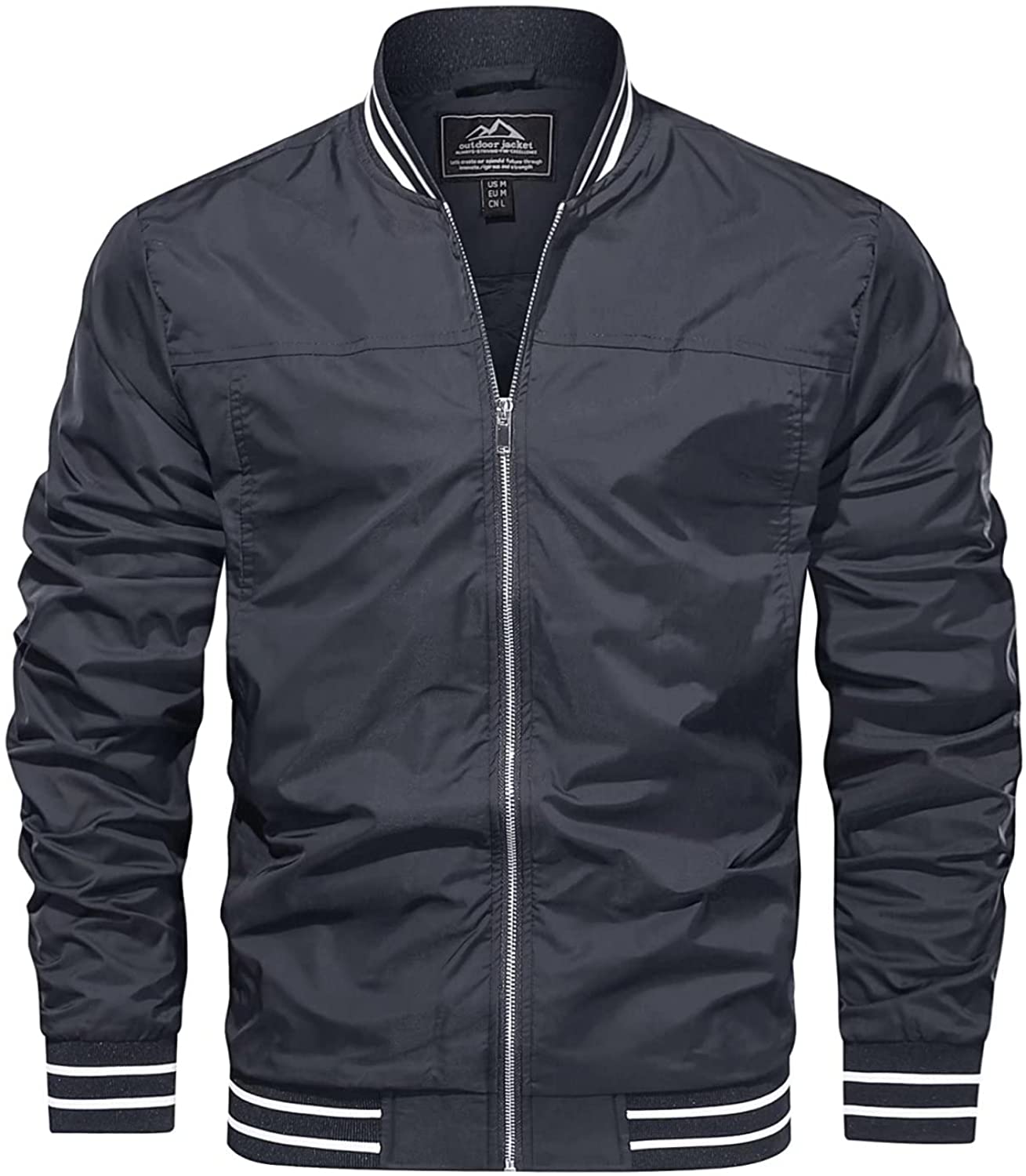 Buy MAGCOMSEN Men's Jacket Lightweight Bomber Jacket Casual Windbreaker  Jackets Windproof Zip Up Coats with 5 Pockets, Khaki, Small at