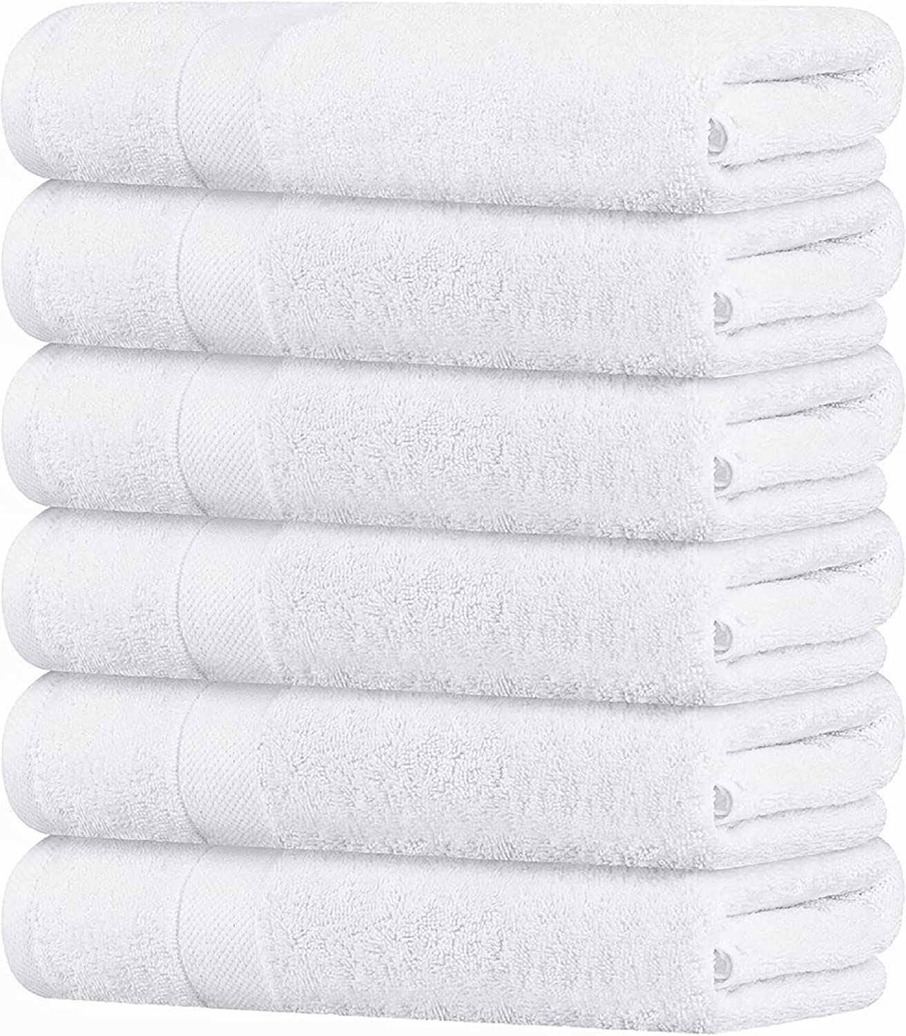 Wealuxe Cotton Bath Towels - 22x44 inch - Small and Lightweight - 6 Pack - Grey, Size: 44L x 22W, Gray