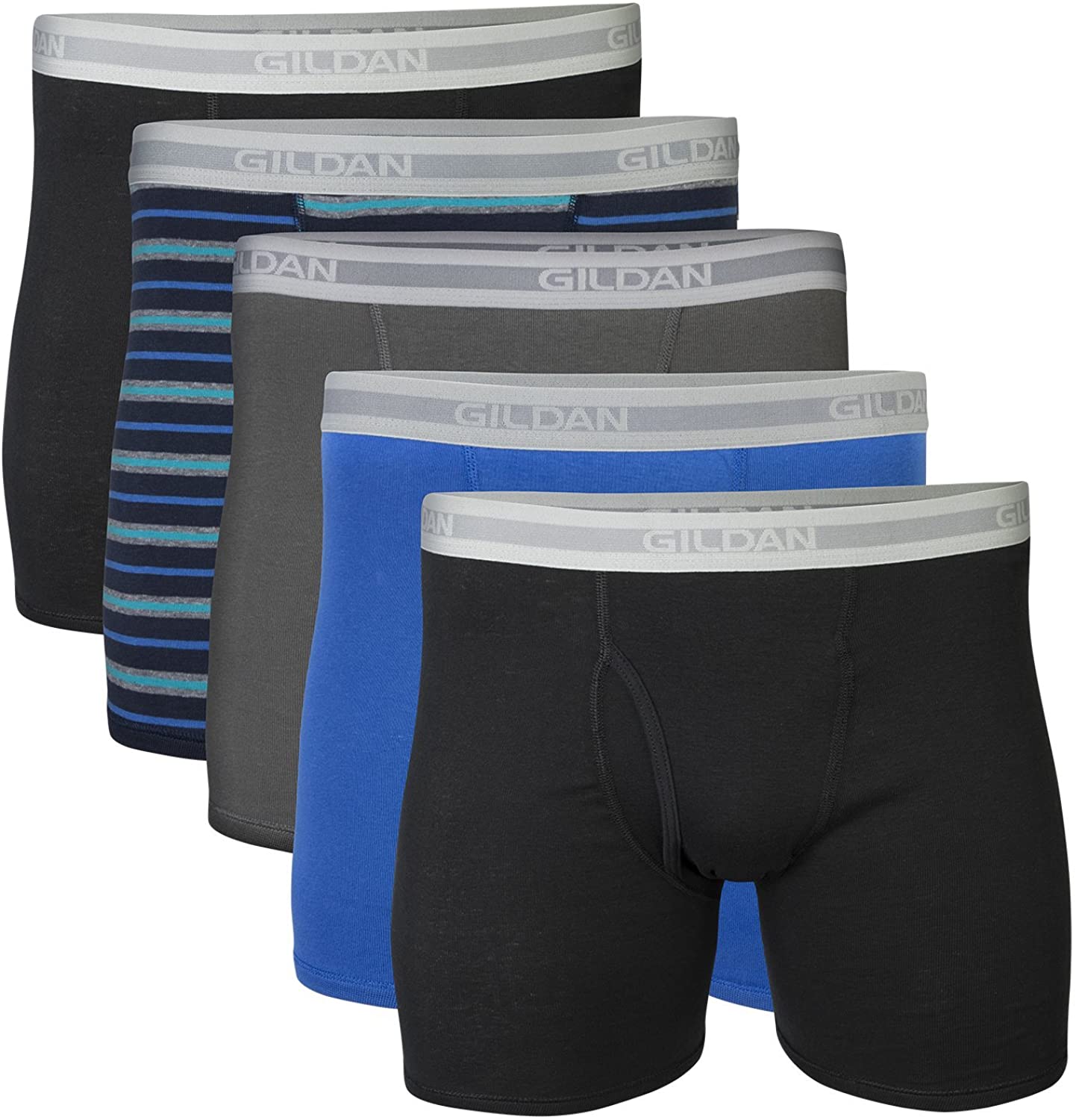Gildan Mens Underwear Cotton Stretch Boxer Briefs, Multipack