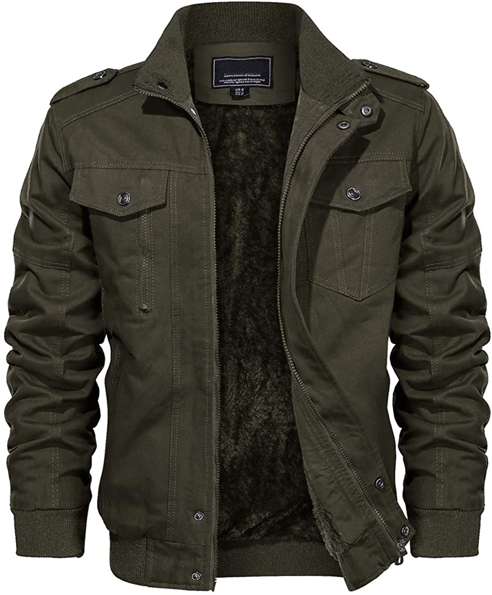 CHEXPEL Men's Winter Jackets with Removable Hood Fleece Lined Cotton  Military Work Jackets Outerwear Coats with Pockets Army Green M at Amazon  Men's Clothing store