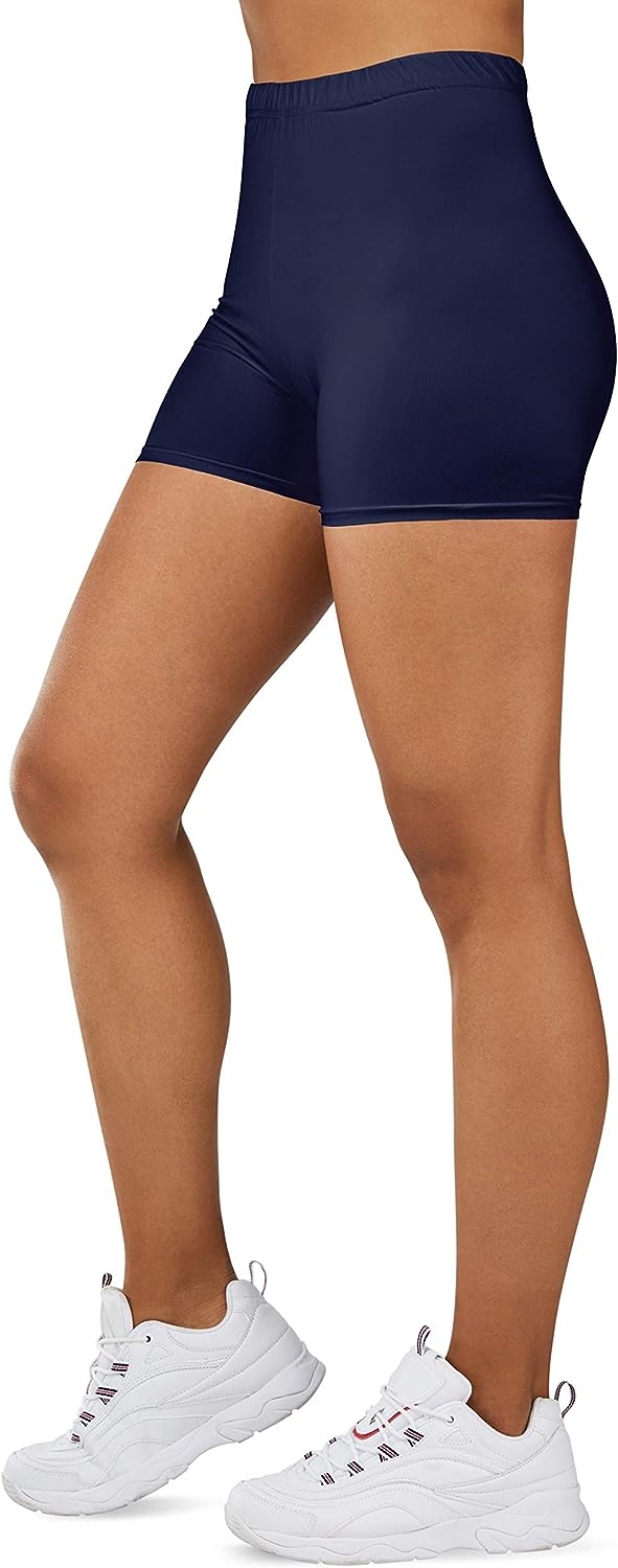 Gilbins Ultra Soft High Waist Yoga Stretch Mini-Bike Shorts for
