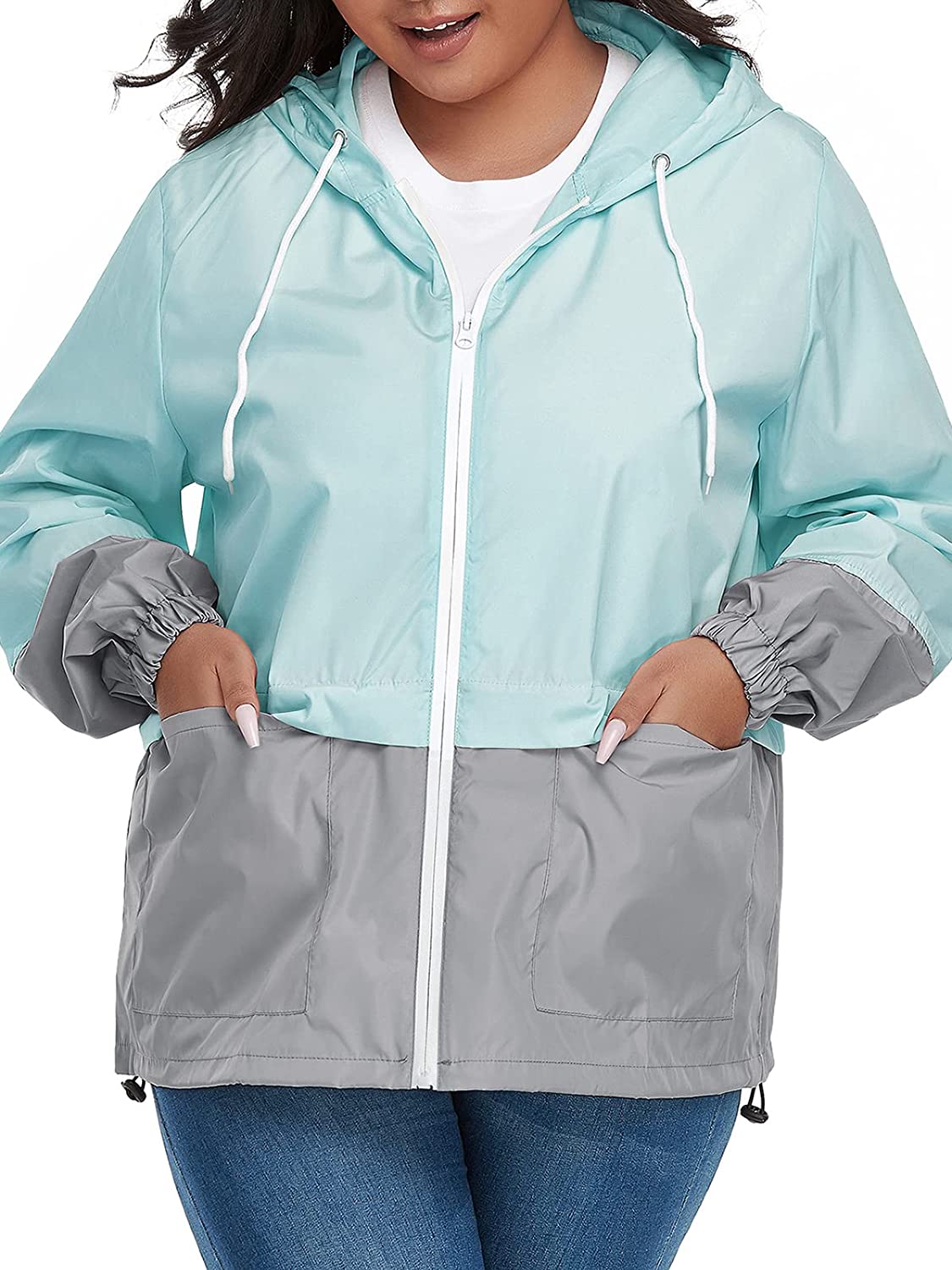 Star Plus Size Rain for Women Windbreaker Jacket Wome | eBay