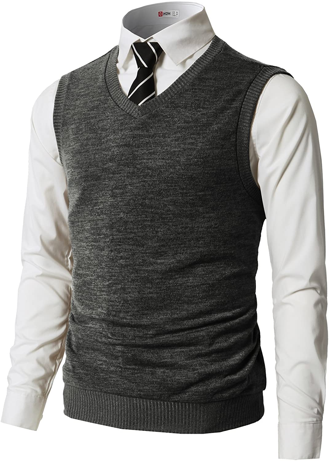 H2H Mens Casual Slim Fit Pullover Sweaters Vest Lightweight Knitted Thermal Basi