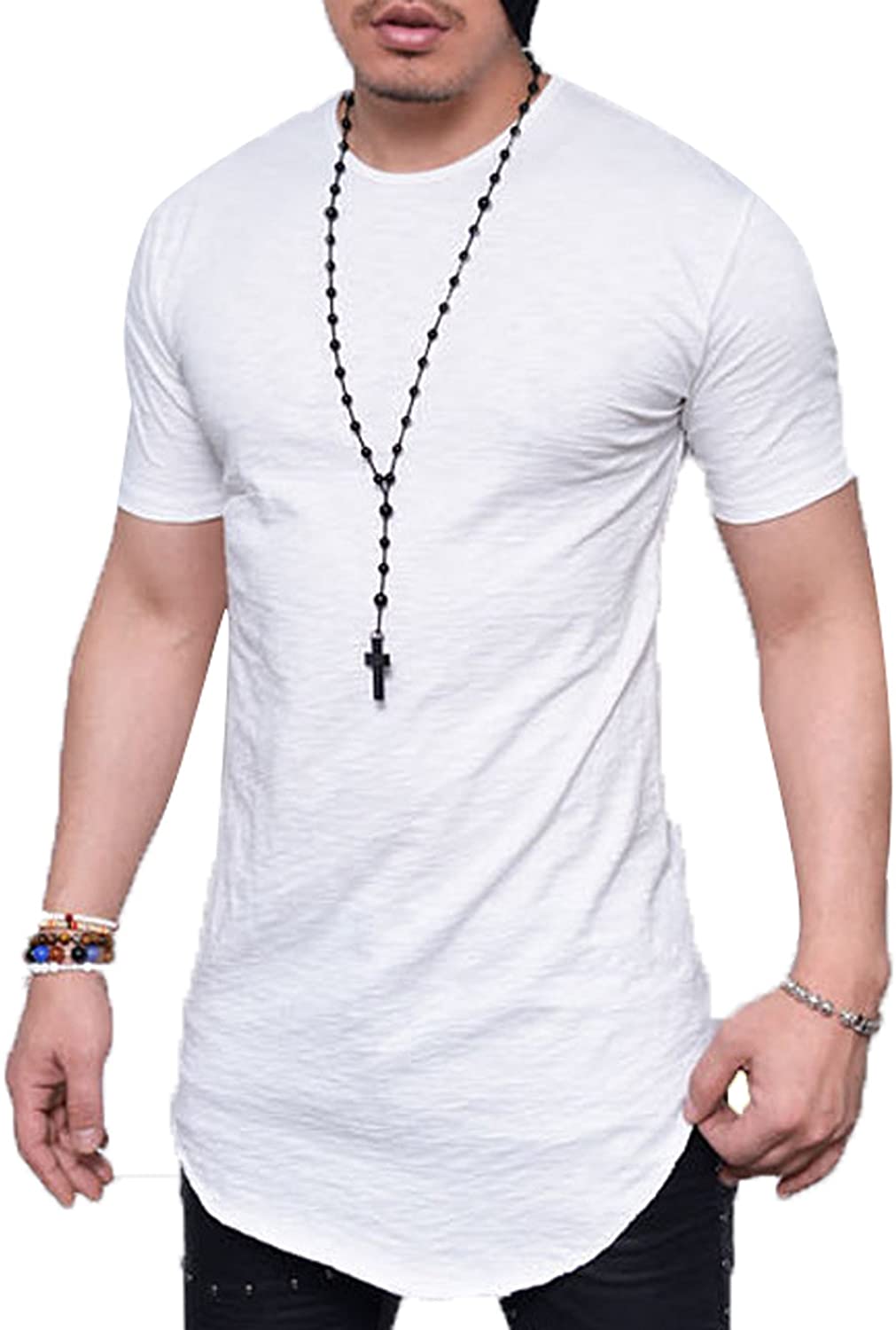 JOKHOO Mens Long Sleeve Hipster Hip Hop Basic Henley T Shirt for Men 