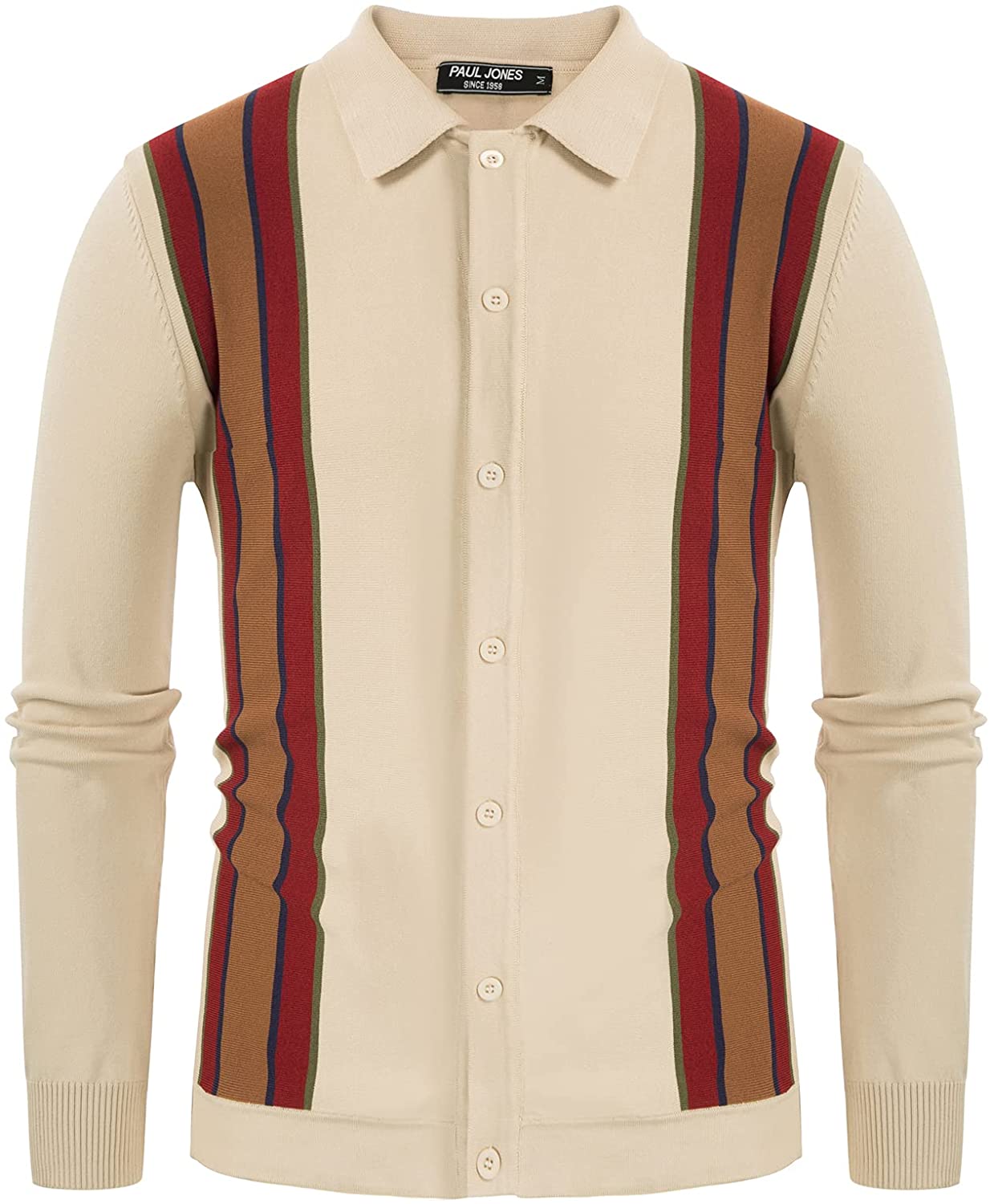 PBNBP Polo Shirts for Men,Men's Polo Shirt Vintage Short Sleeve Knit Shirt  Casual Lightweight Business Shirt Striped Print Shirts 