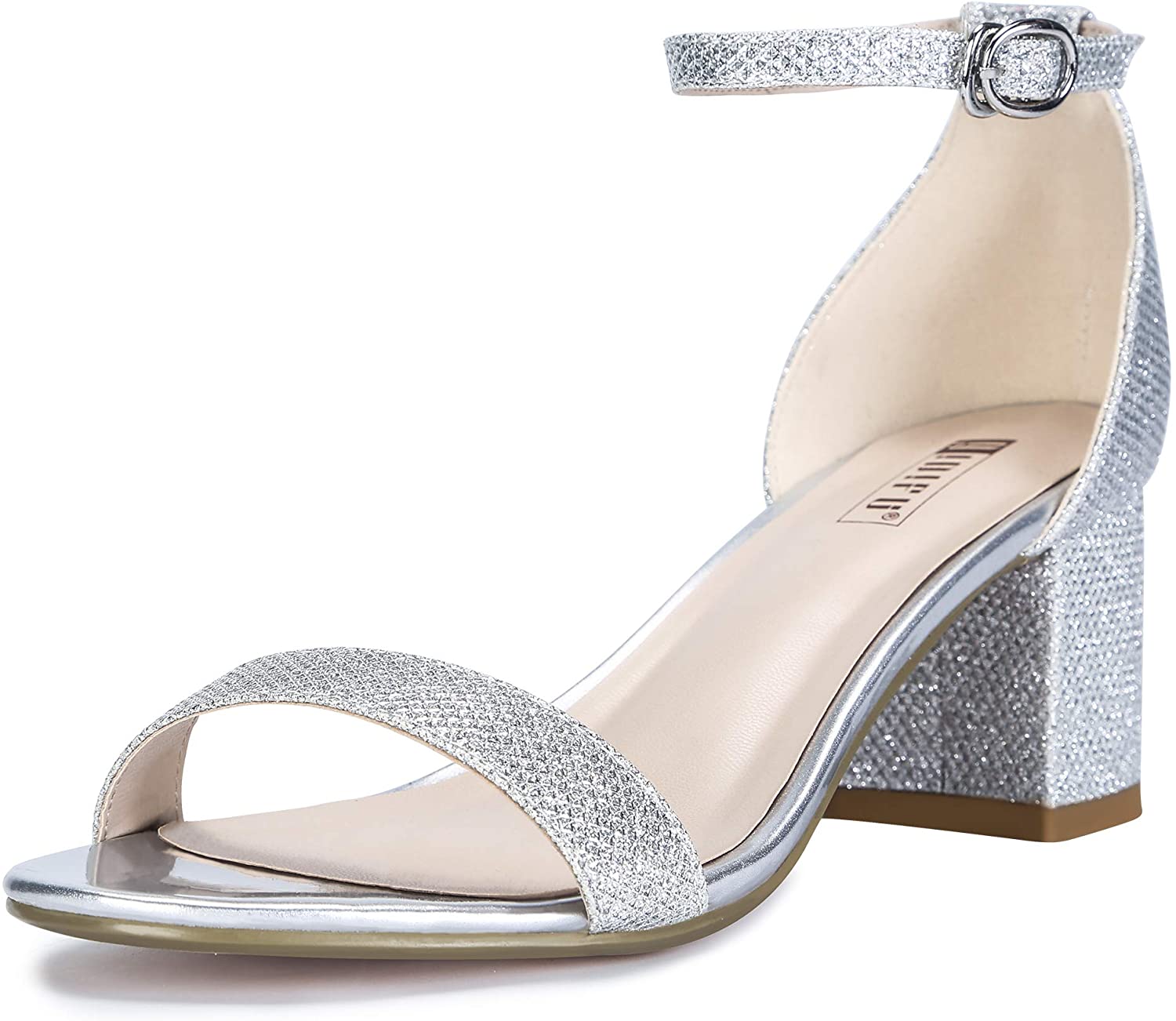 IDIFU Women's Cookie-LO Low Block Heels Chunky Sandals Ankle Strap Wedding Dress Pump Shoes