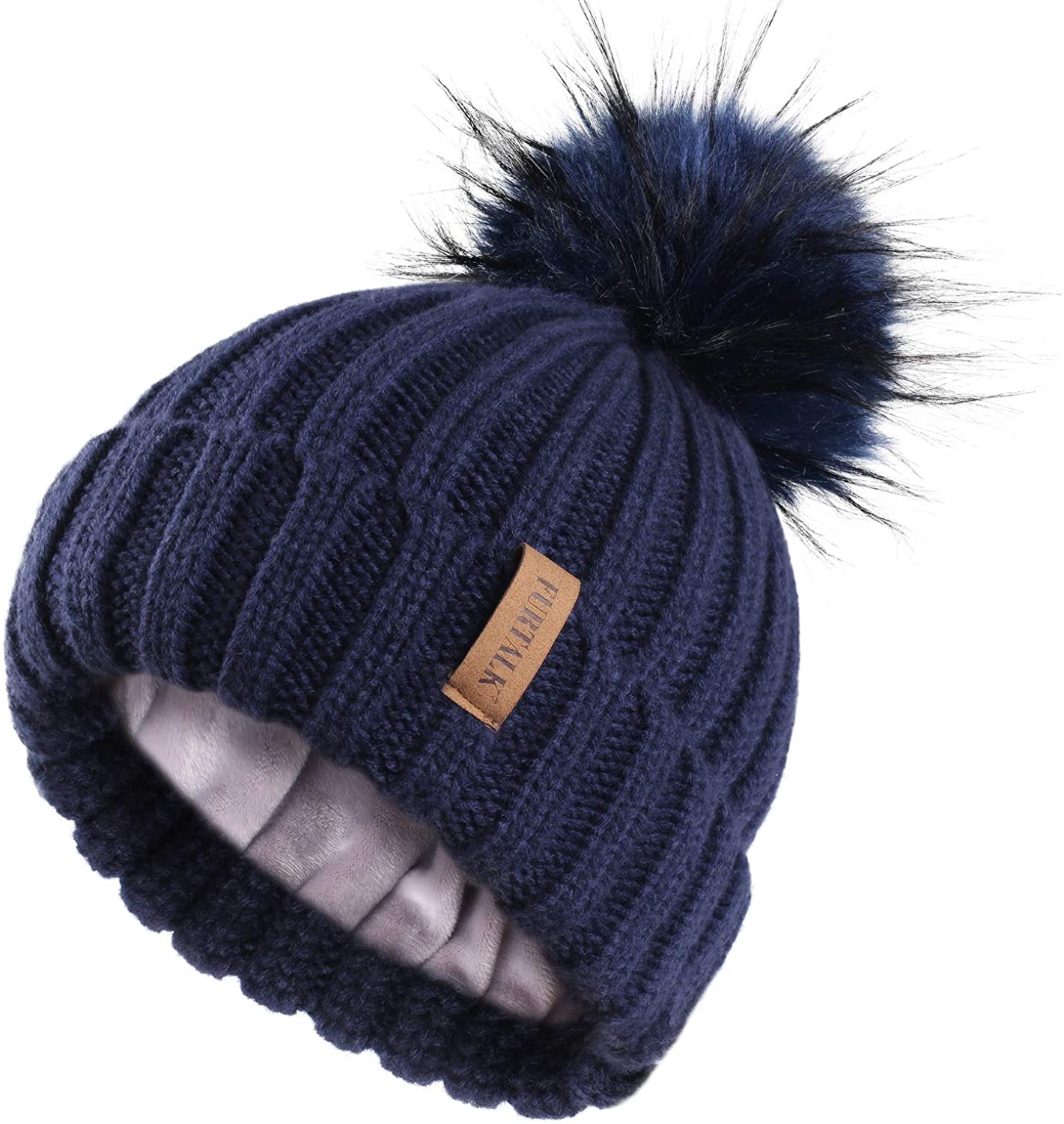 Ekkia Sparkle Thread Knitted Soft Lined Warm Winter Bobble Hat FREE P&P 