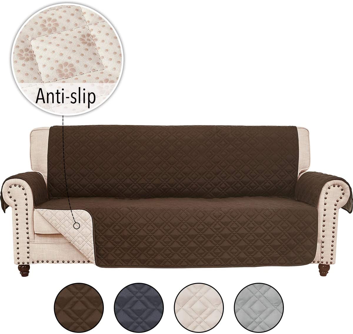 Details about   RHF Anti-Slip Sofa Cover for Leather Sofa Couch Cover Couch Covers for 3 Cushi 