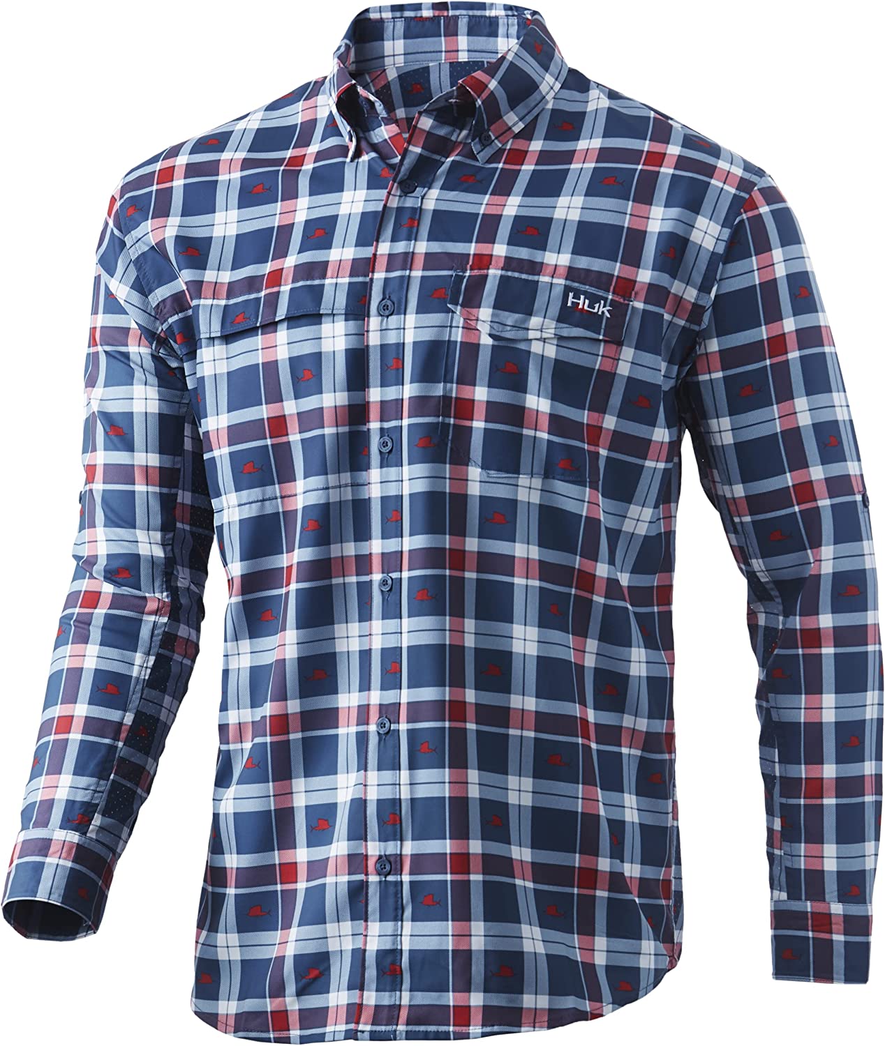 HUK Tide Point Long Sleeve Shirt, Performance Button Down