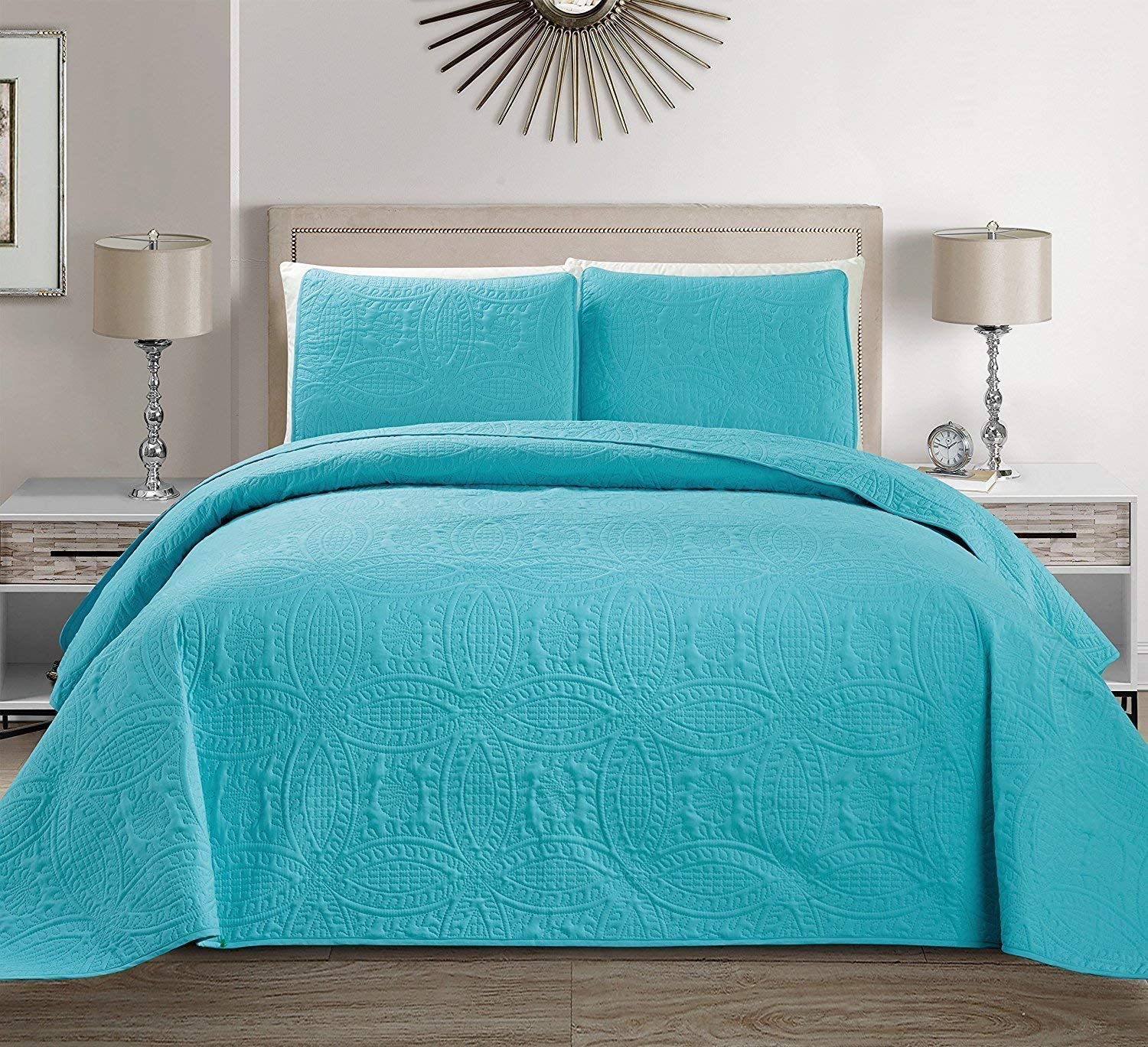 fancy-collection-3pc-king-california-king-embossed-oversized-coverlet-bedspread-ebay