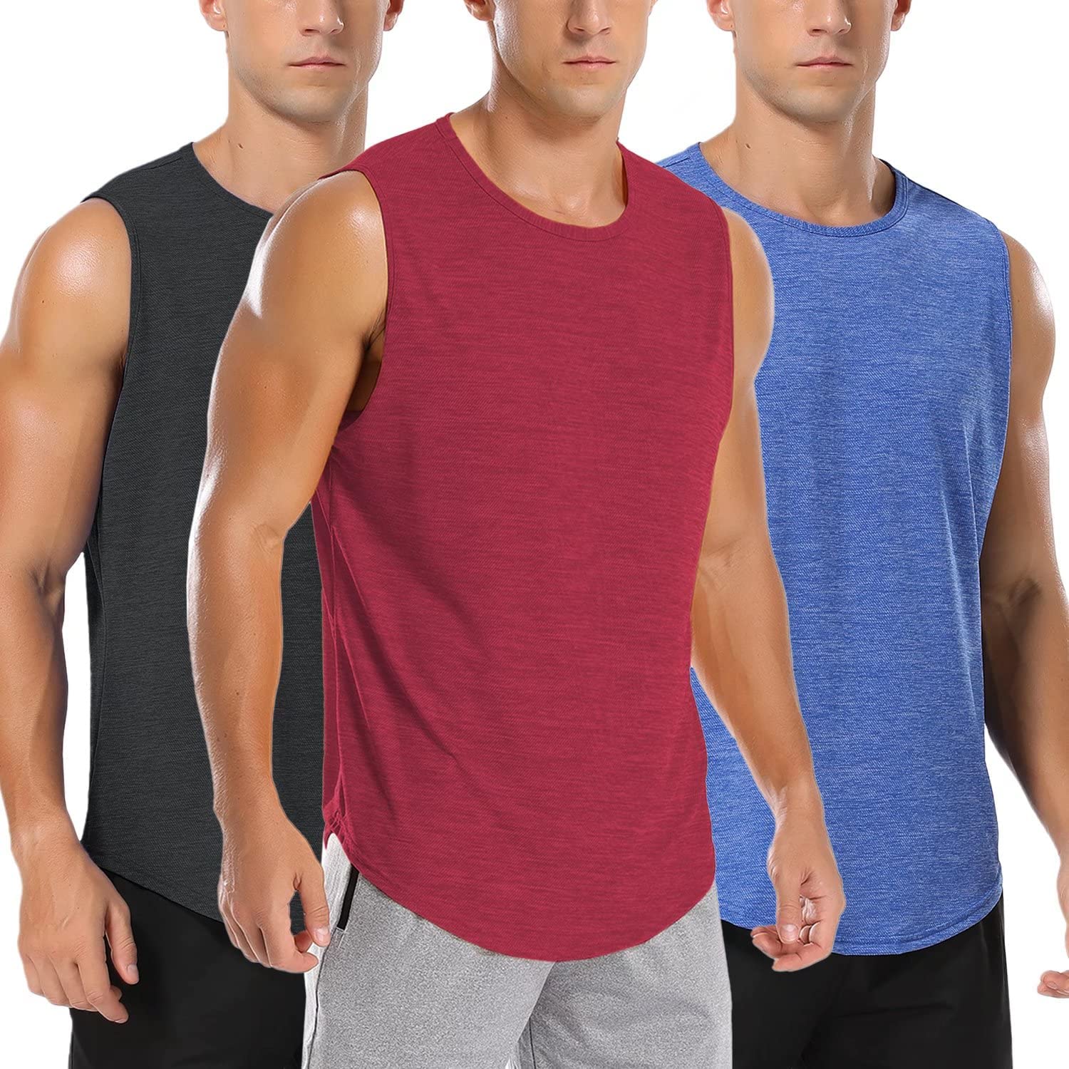 Amussiar Mens Tank Tops Workout Gym Muscle Shirts Tee Lightweight  Bodybuilding Fitness Sleeveless 2 Pack : : Clothing, Shoes &  Accessories