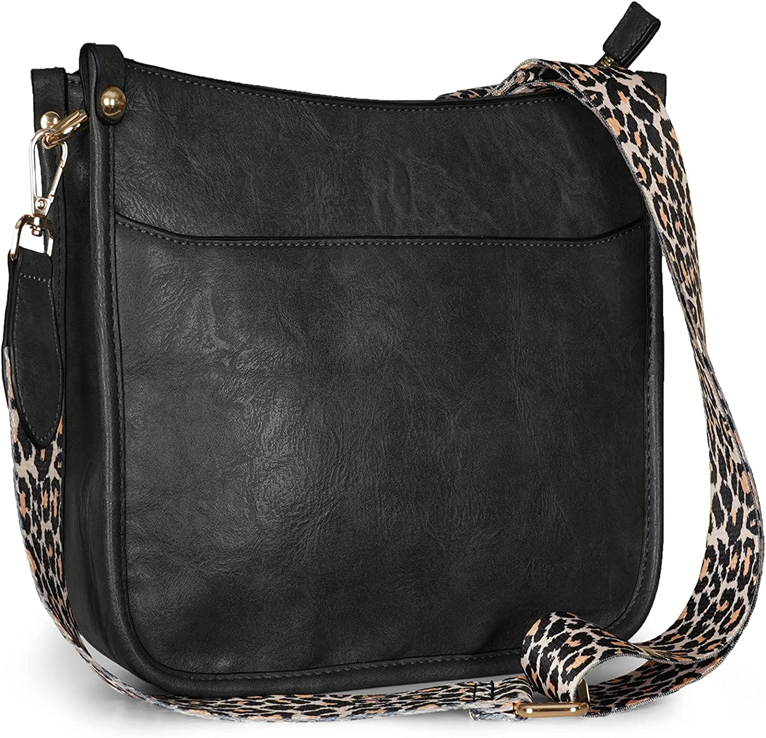 KOGTLA Women's Crossbody Shoulder Bag with Adjustable Leopard Guitar  Strap,Vegan