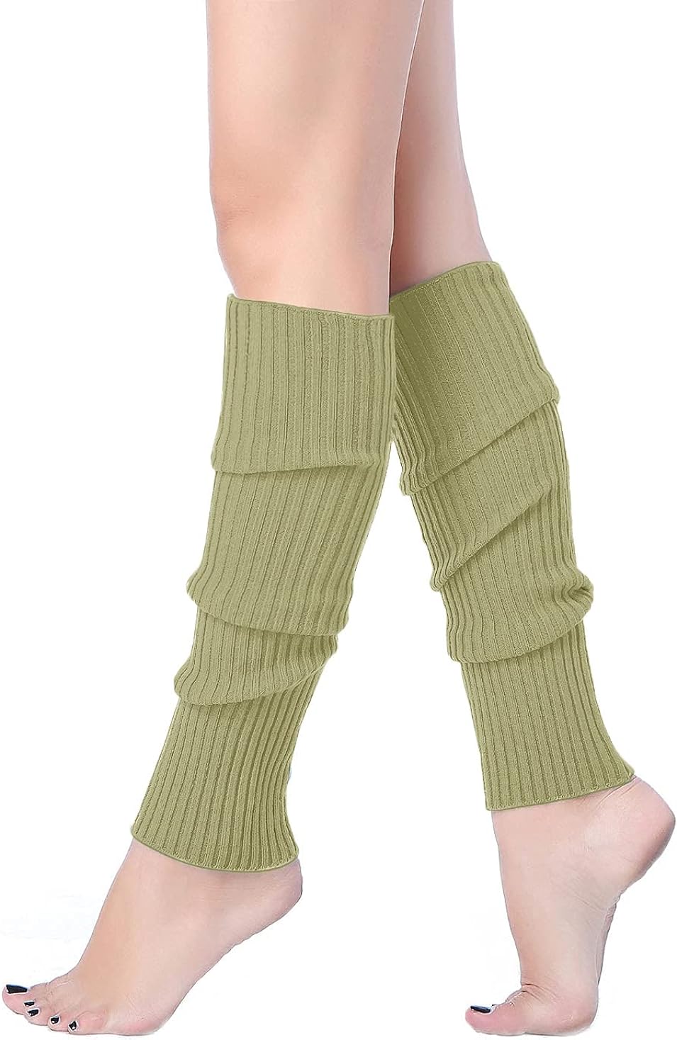 v28 Women Warm Leg Warmers 80s Retro Party Costume Knit Ballet Neon Long  Socks