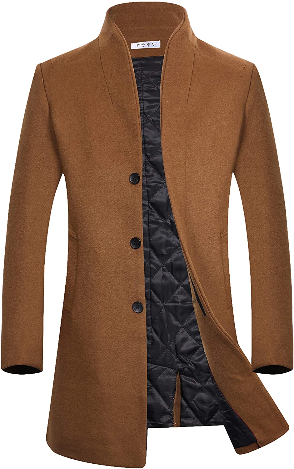 PAUL JONES Mens Trench Coat Double Breasted Long Jacket Winter Overcoat
