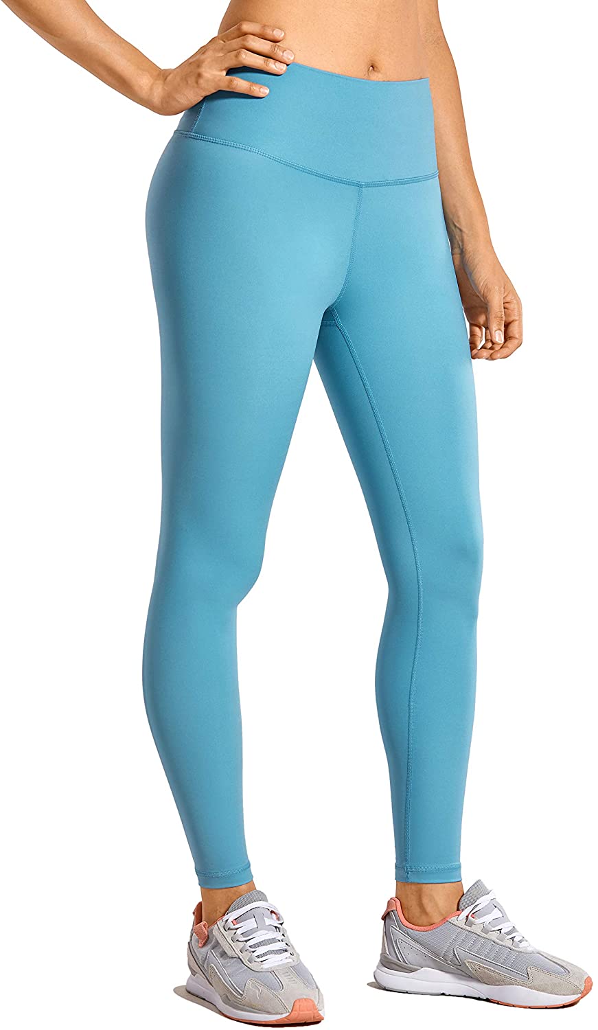 Buy CRZ YOGA Women's Non-See Through Athletic Compression Leggings Hugged  Feeling Tummy Control Workout Leggings 25&28 inches online