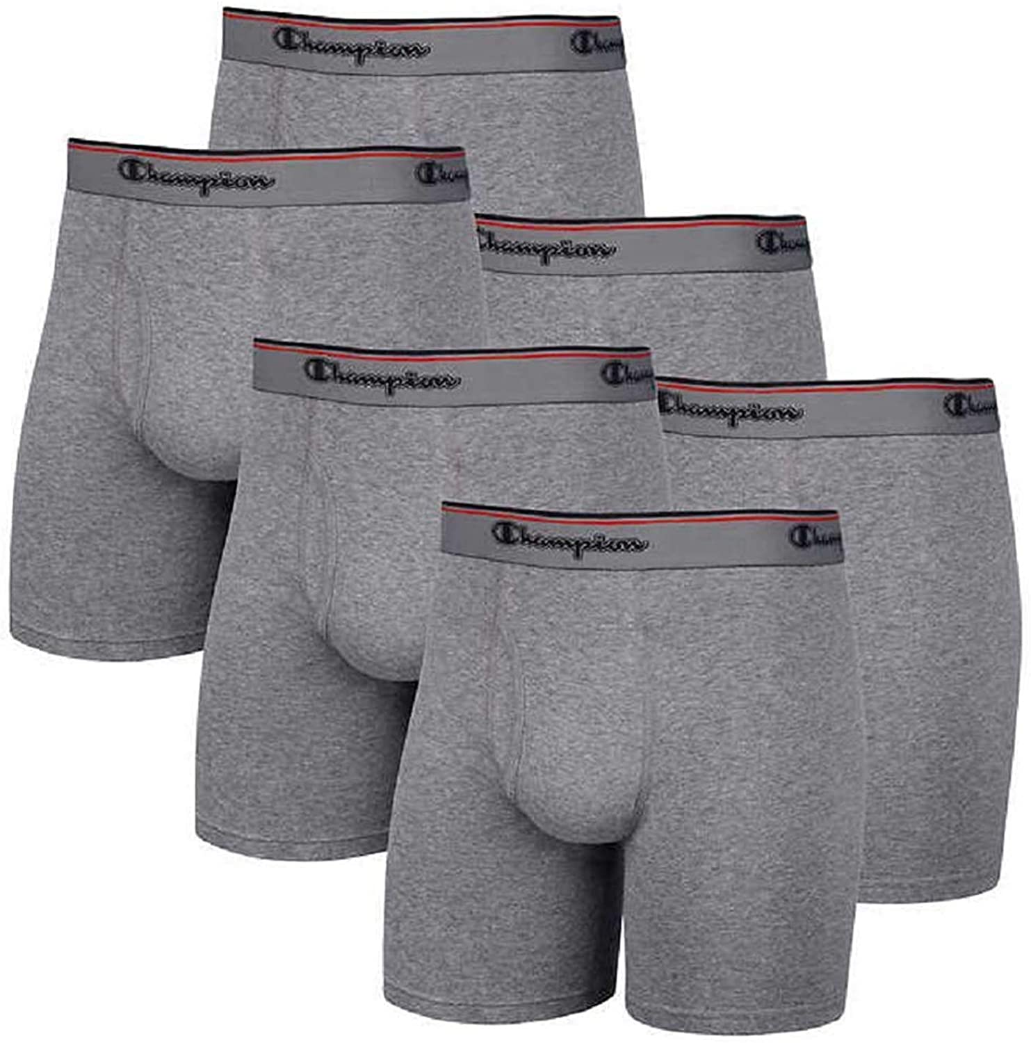 Champion Men's 5 Pack Smart Temp Boxer Brief - New 5 Value Pack (Large,  Grey)