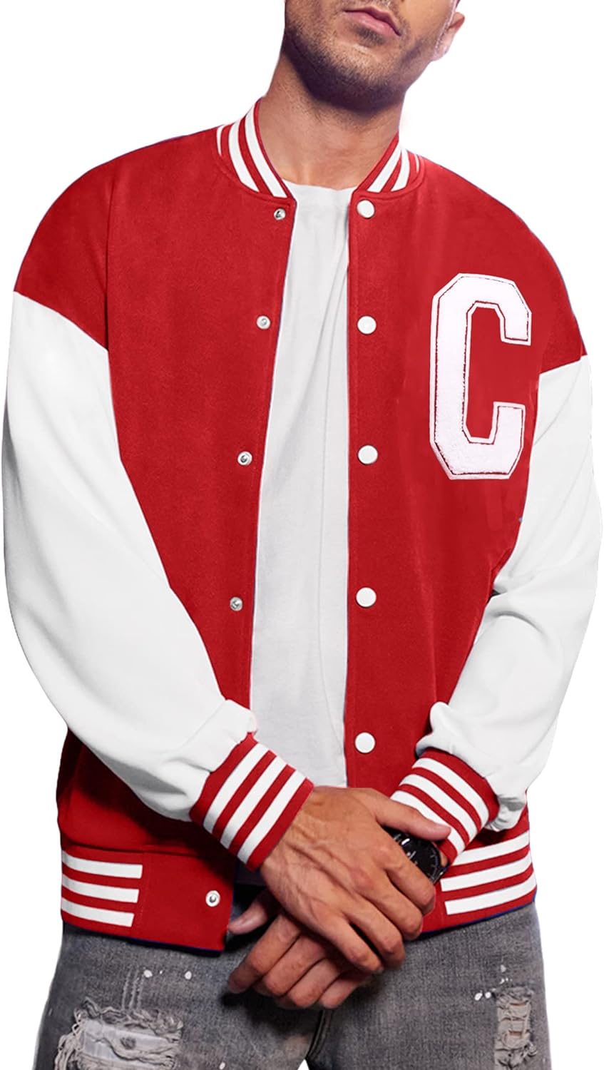 COOFANDY Men's Varsity Baseball Jacket Casual Letterman Jacket Lightweight  Bomber Jacket : : Clothing, Shoes & Accessories
