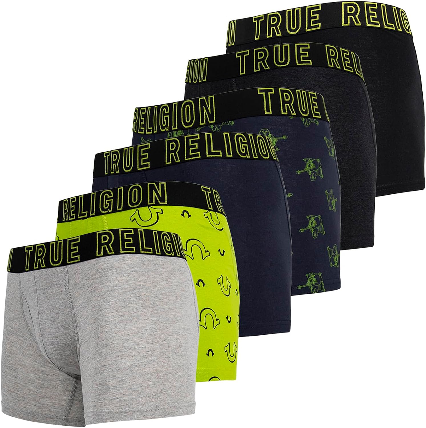 True Religion Mens Boxer Briefs Cotton Stretch Underwear for Men Pack of 6  Black/Gold at  Men's Clothing store