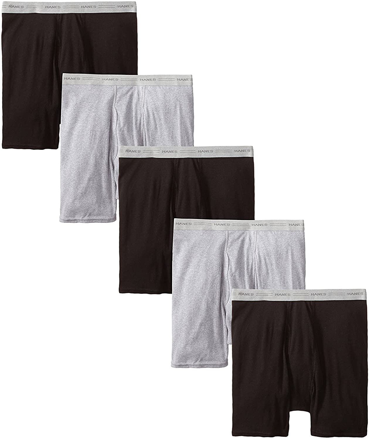 Hanes Mens Tagless Exposed Waistband Boxer Briefs