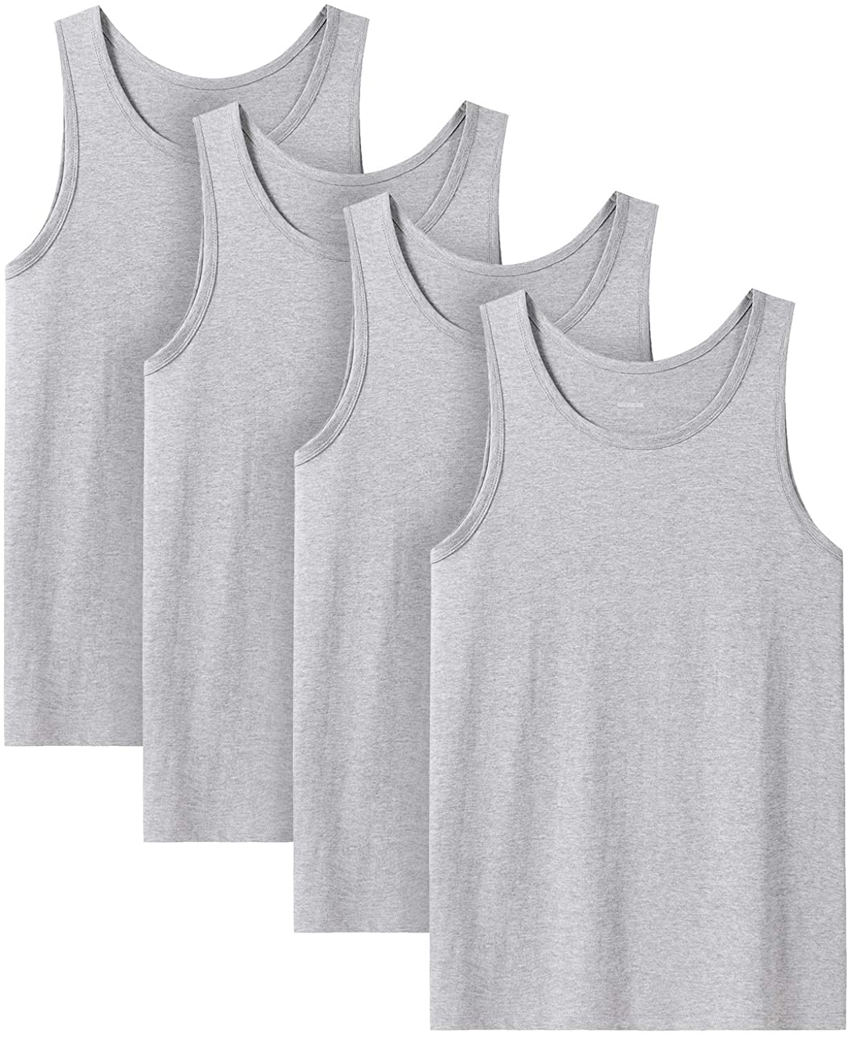 LAPASA Men's 100% Cotton Tank Top Ultra Soft Sleeveless Crewneck Breathable  A-Sh
