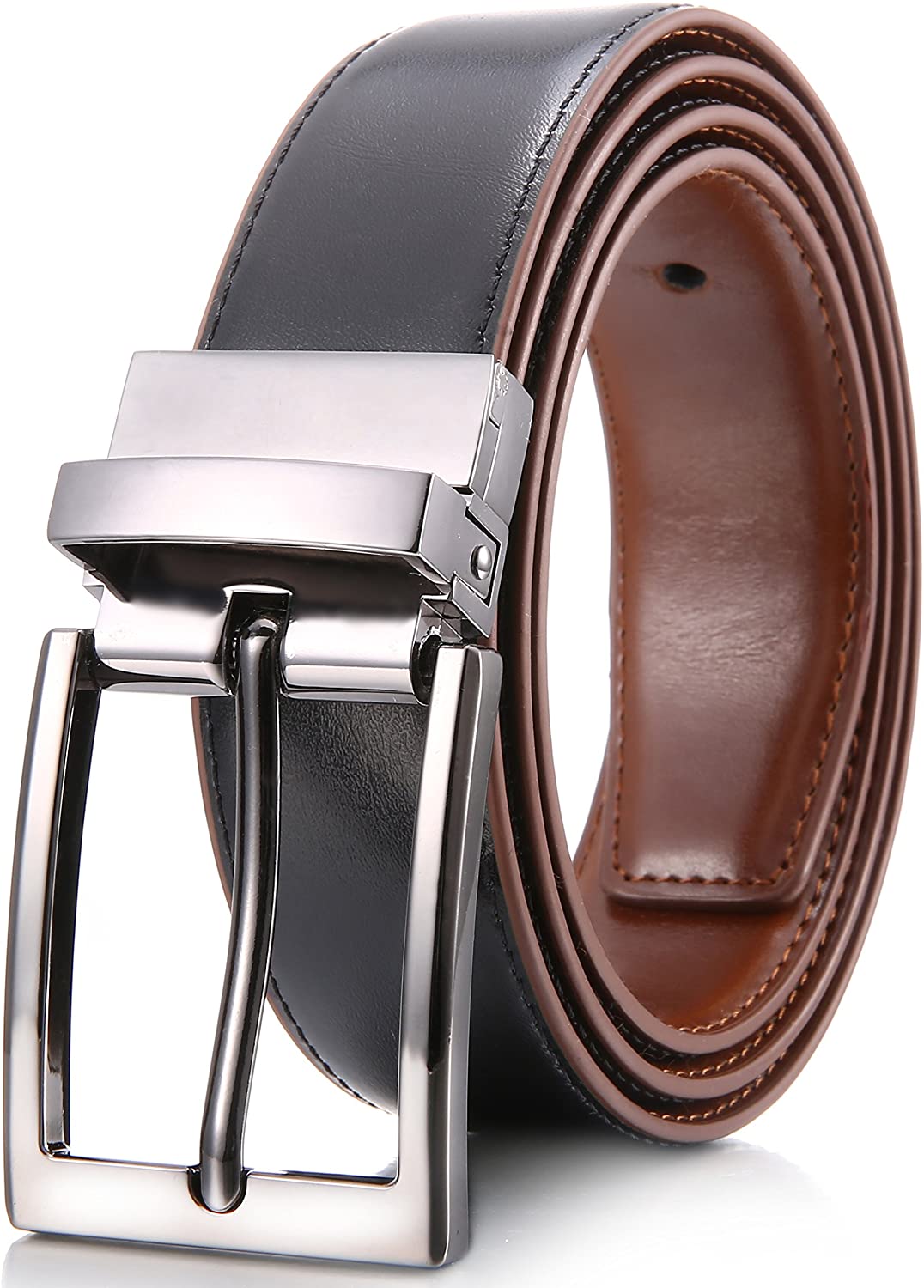 Marino Reversible Leather Belt For Men - Classic Dress Belt 1.25