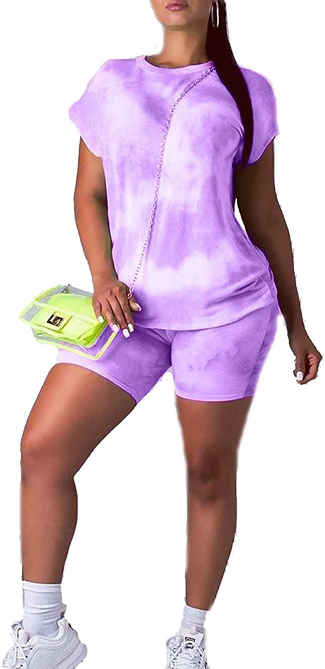 Download Womens Athletic Sports 2 Piece Tie Dye Outfits Summer ...