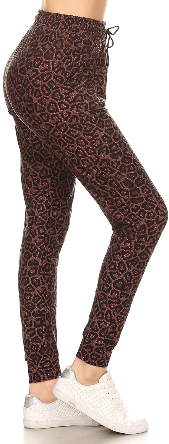 Leggings Depot Women's Popular Print High Waist Premium Jogger Track  Pants(S-3X) BAT1