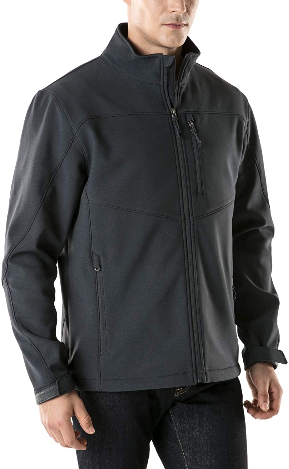 TSLA Mens Softshell Athletic Microfleece Active Wind-Repel Coat Full-Zip Outdoor Water-Proof Jacket