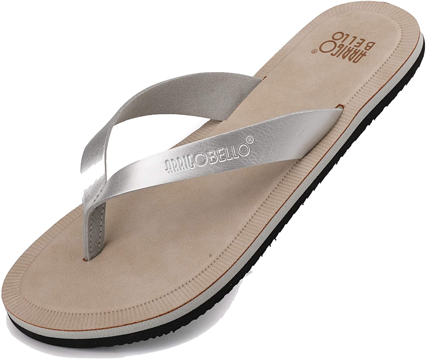AX BOXING Women's Flip Flops Thong Sandals Leather Slide Beach Pool Slipper Sandals 
