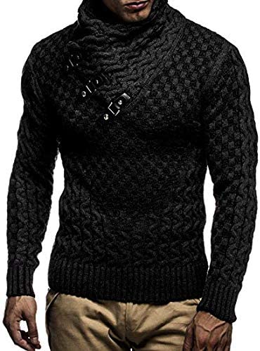 COOFANDY Mens Turtle Neck Jumpers Slim Fit Cotton Knitted Turtleneck Sweater