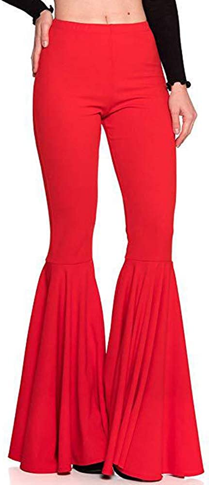 GUOLEZEEV Women High Waisted Flare Pants Solid Color Fashion