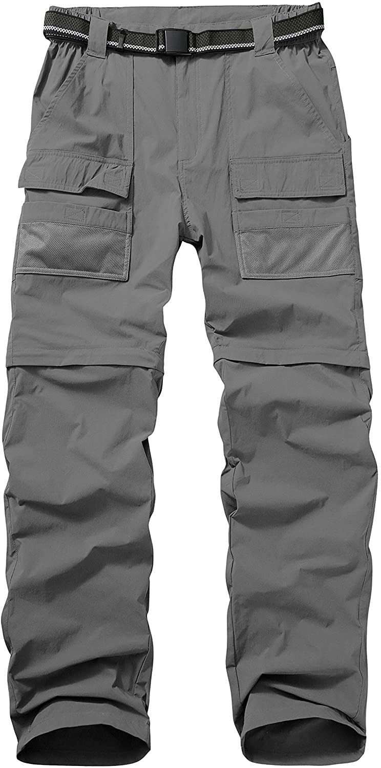Mens Hiking Stretch Pants Convertible Quick Dry Lightweight Zip