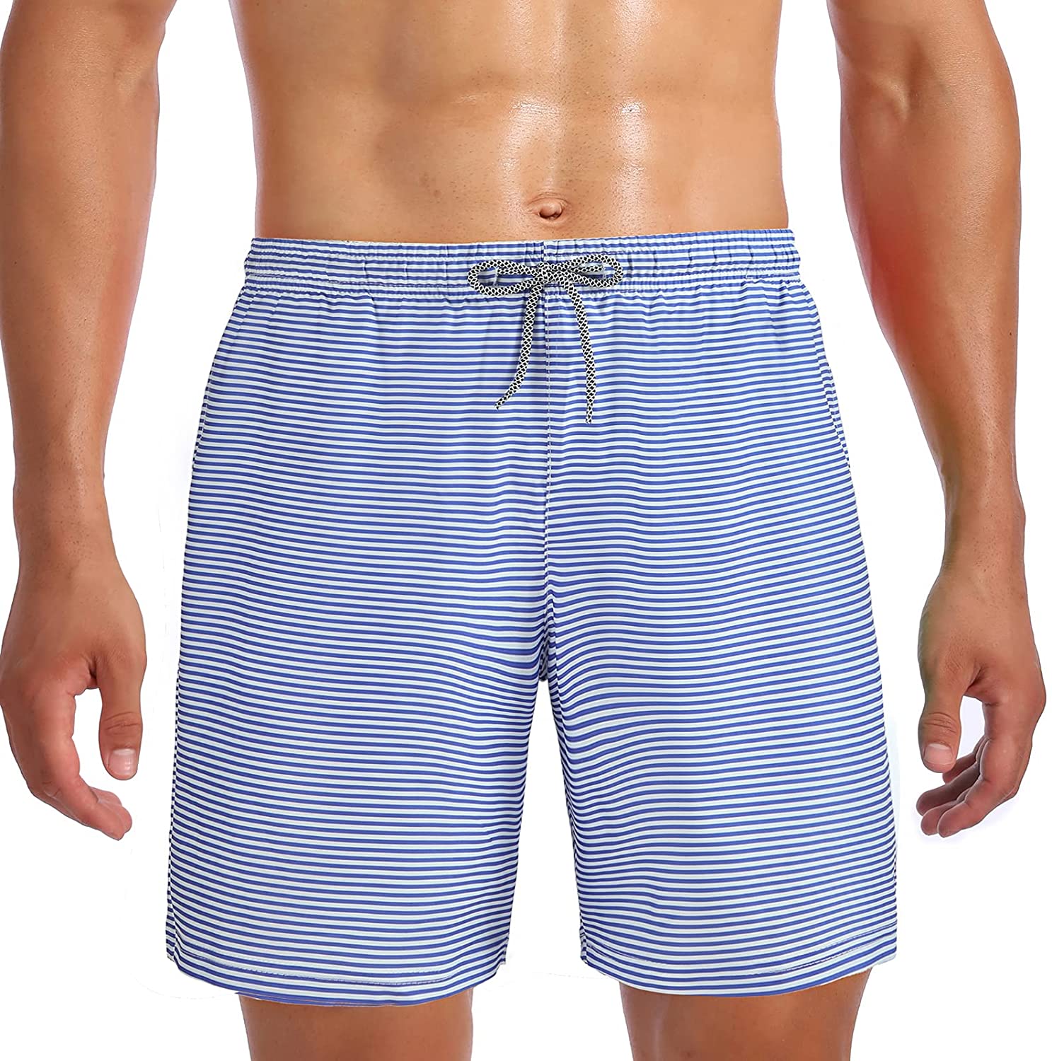 Inadays Men's Swim Trunks with Mesh Lining Quick Dry Sports Shorts Beach Shorts  Boardshorts Bathing Suit Swimwear, M 