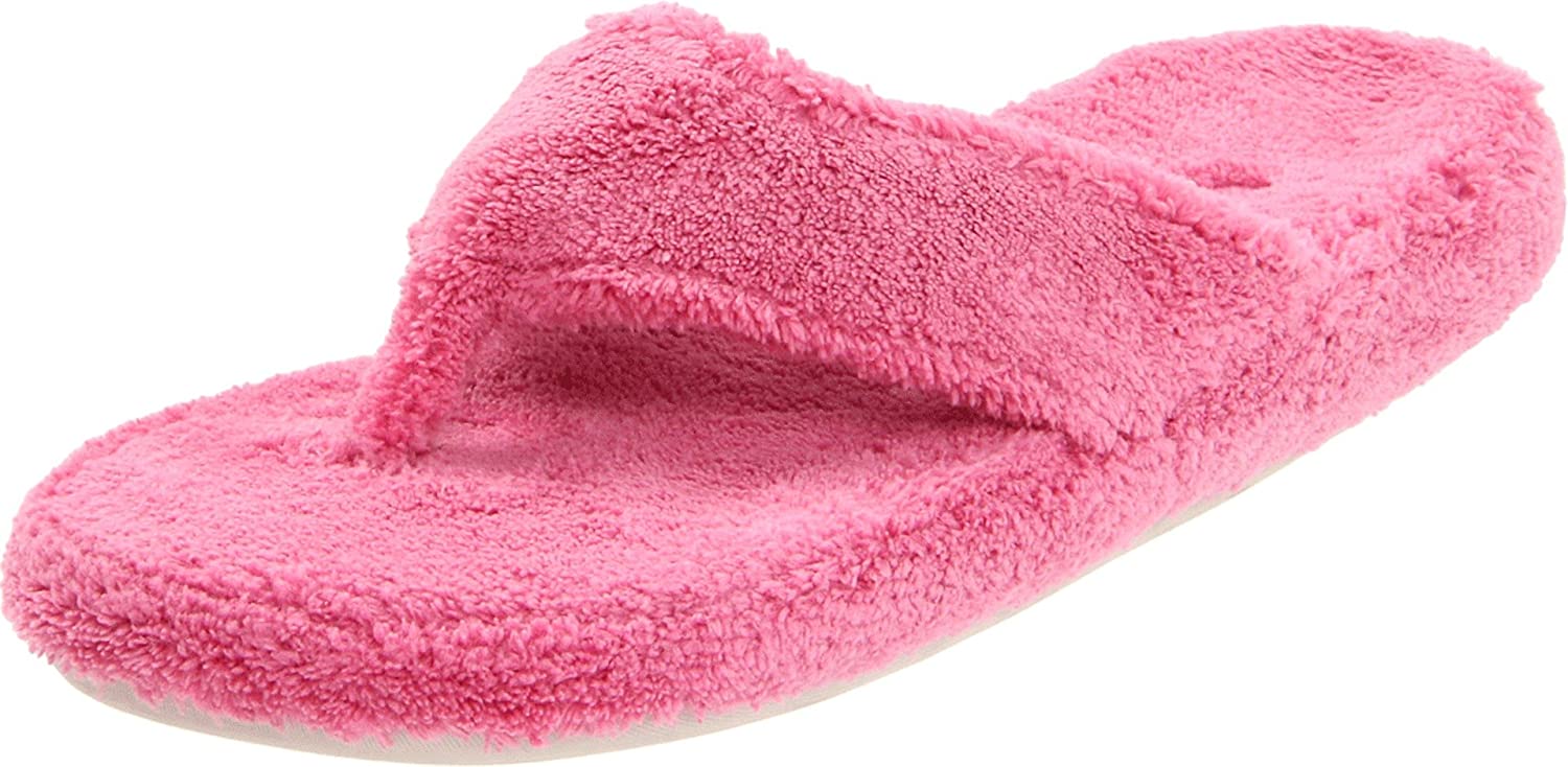 Acorn Womens Spa Thong with Premium Memory Foam Slip on Slipper 
