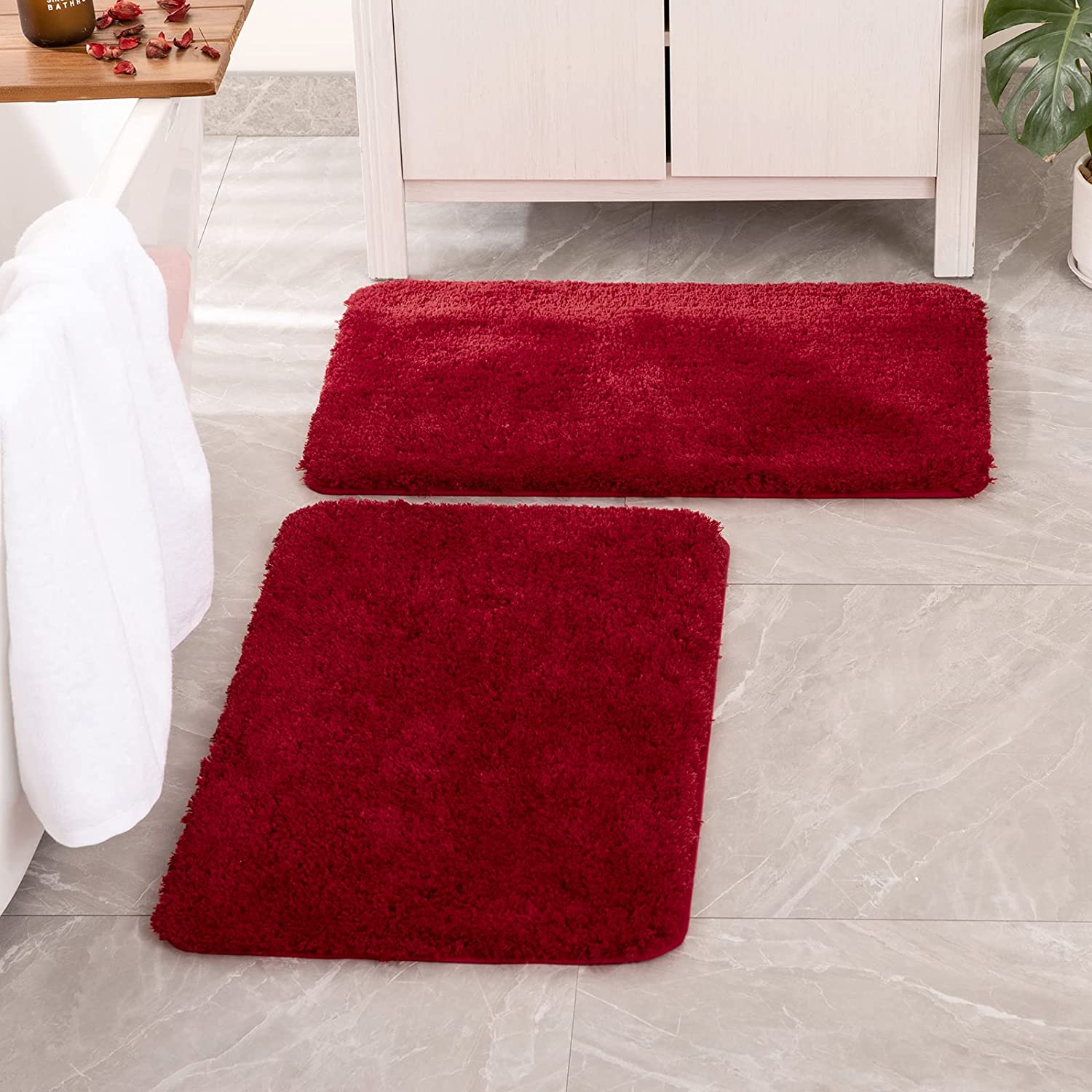 MIULEE Non Slip Shaggy Bathroom Rugs Extra Thick Soft Bath Mats Plush