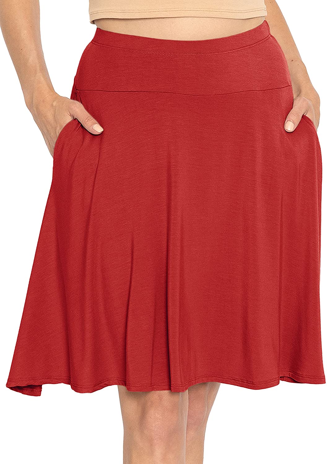 Stretch is Comfort Women's and Plus Size A-Line Skirt with Pockets
